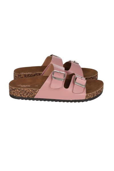 Sandalias 2 Hebillas Efecto Corcho BLUSH