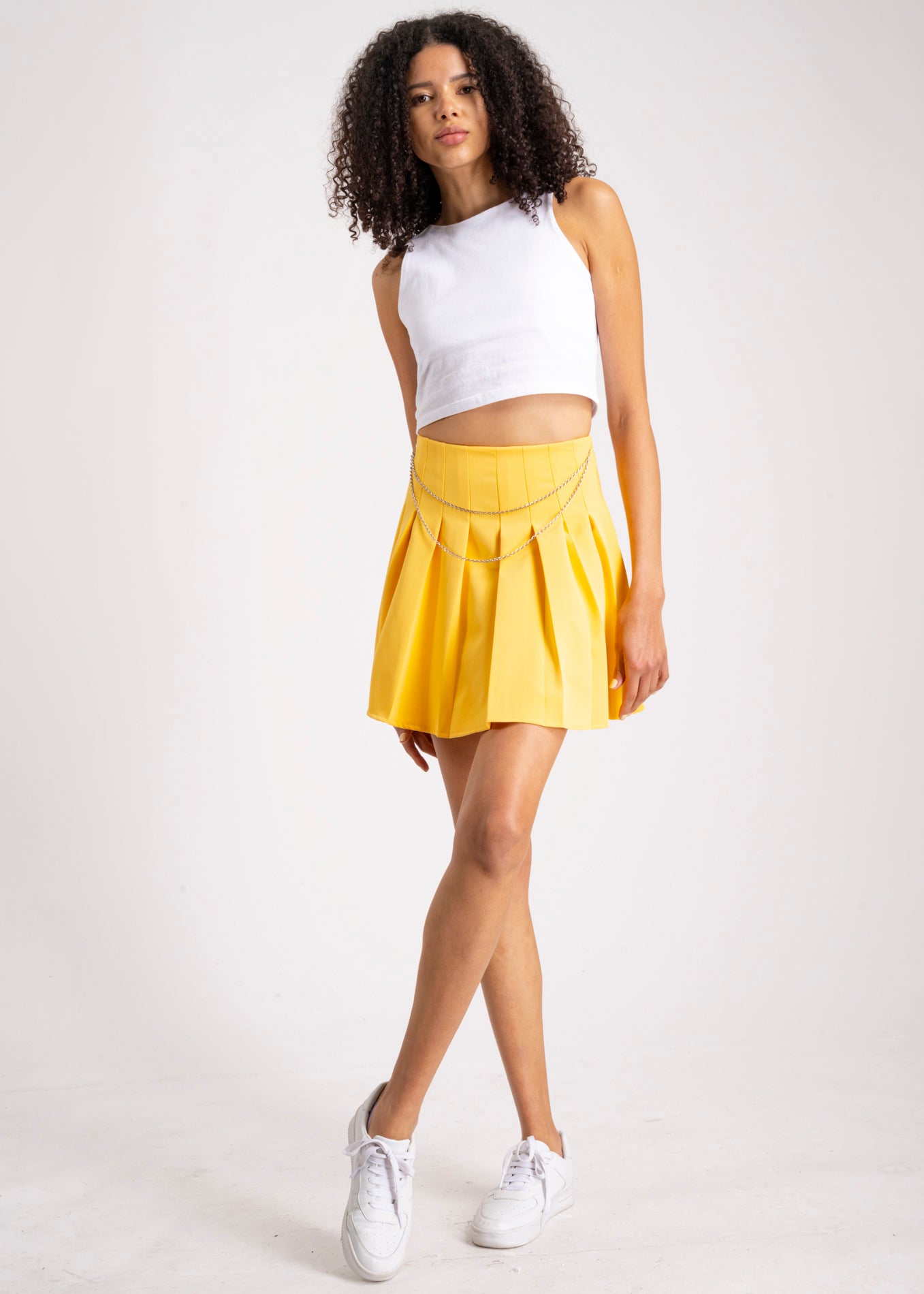 Mini Tabled Skirt YELLOW