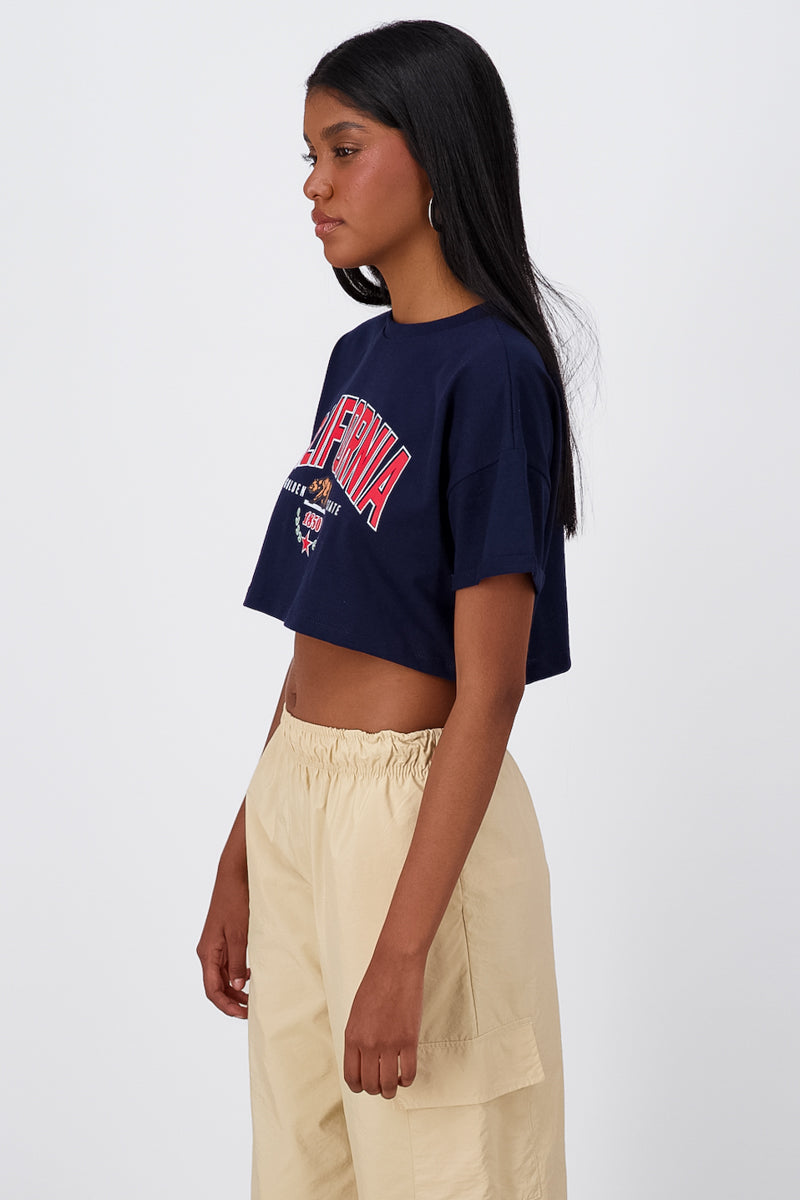 Playera Crop California MARINO