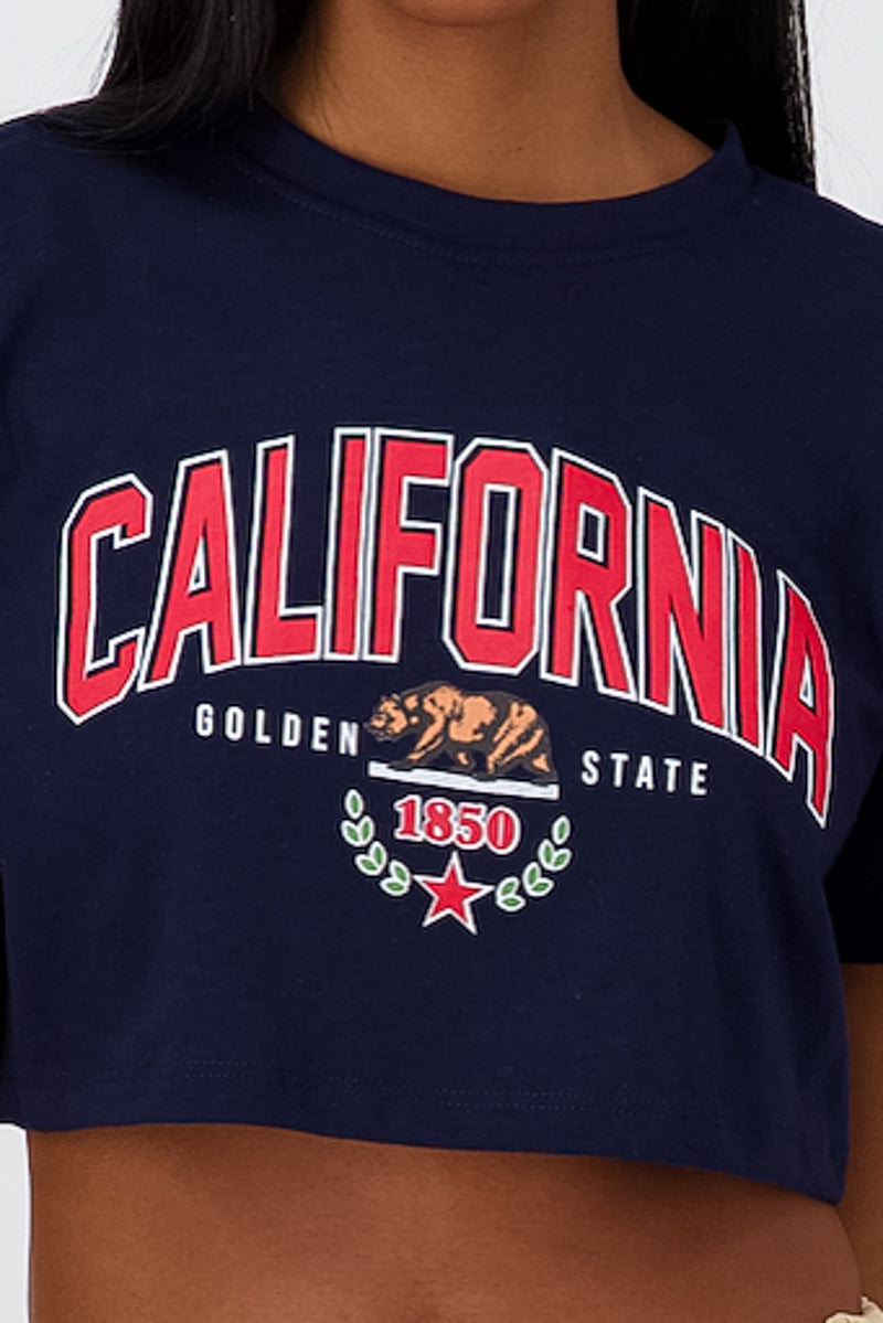 Playera Crop California MARINO