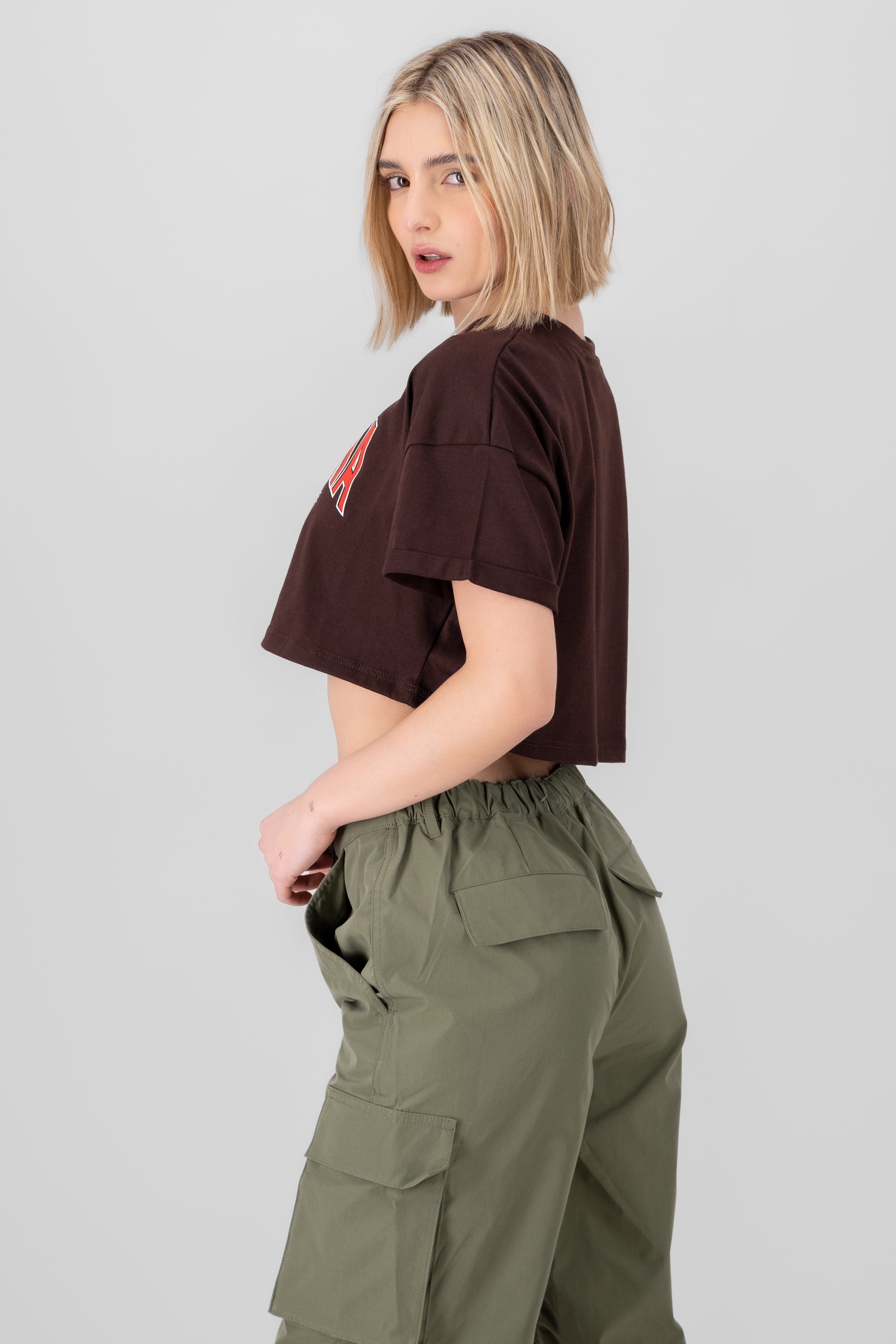 Crop California shirt CHOCOLATE