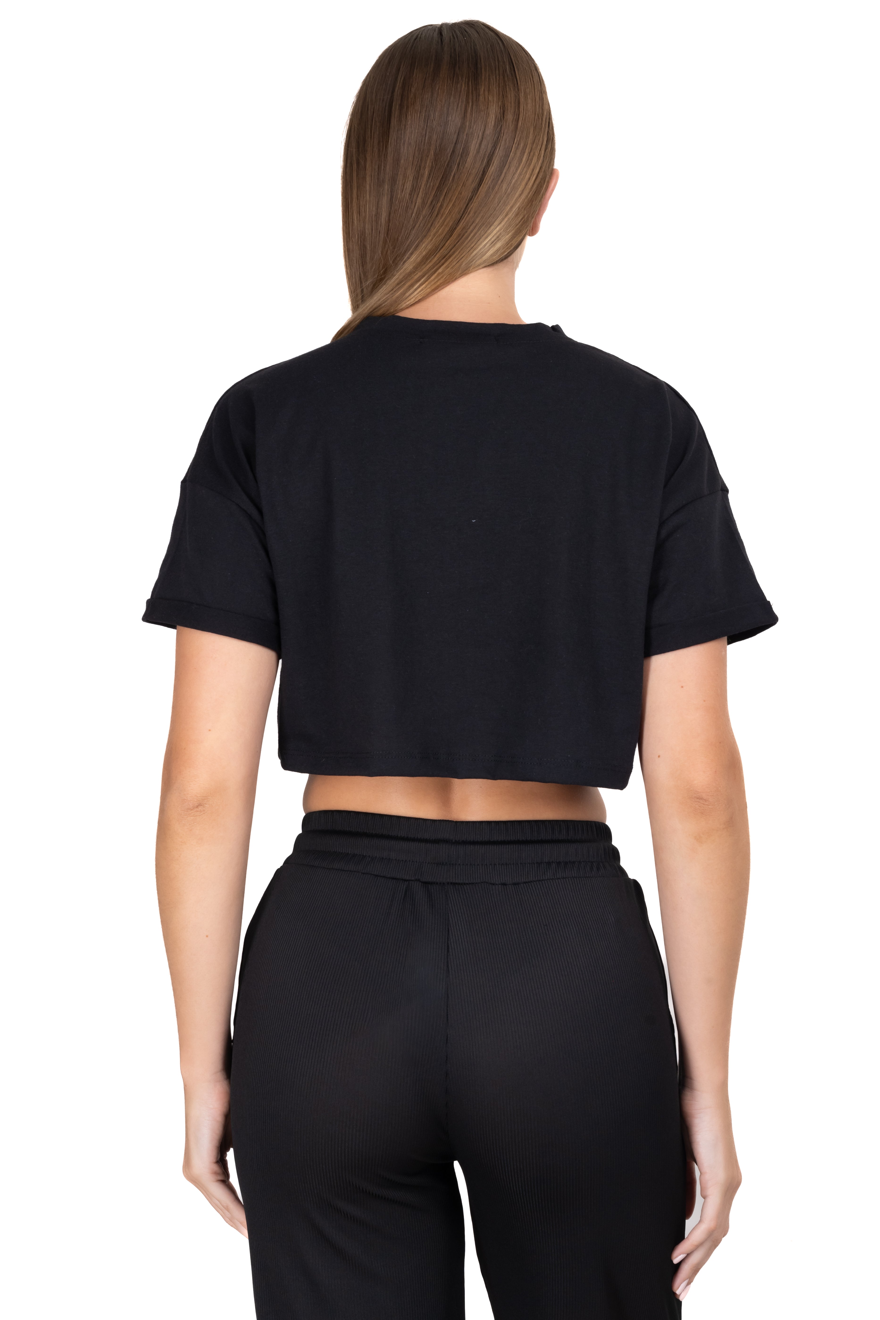 Playera Crop California NEGRO COMBO