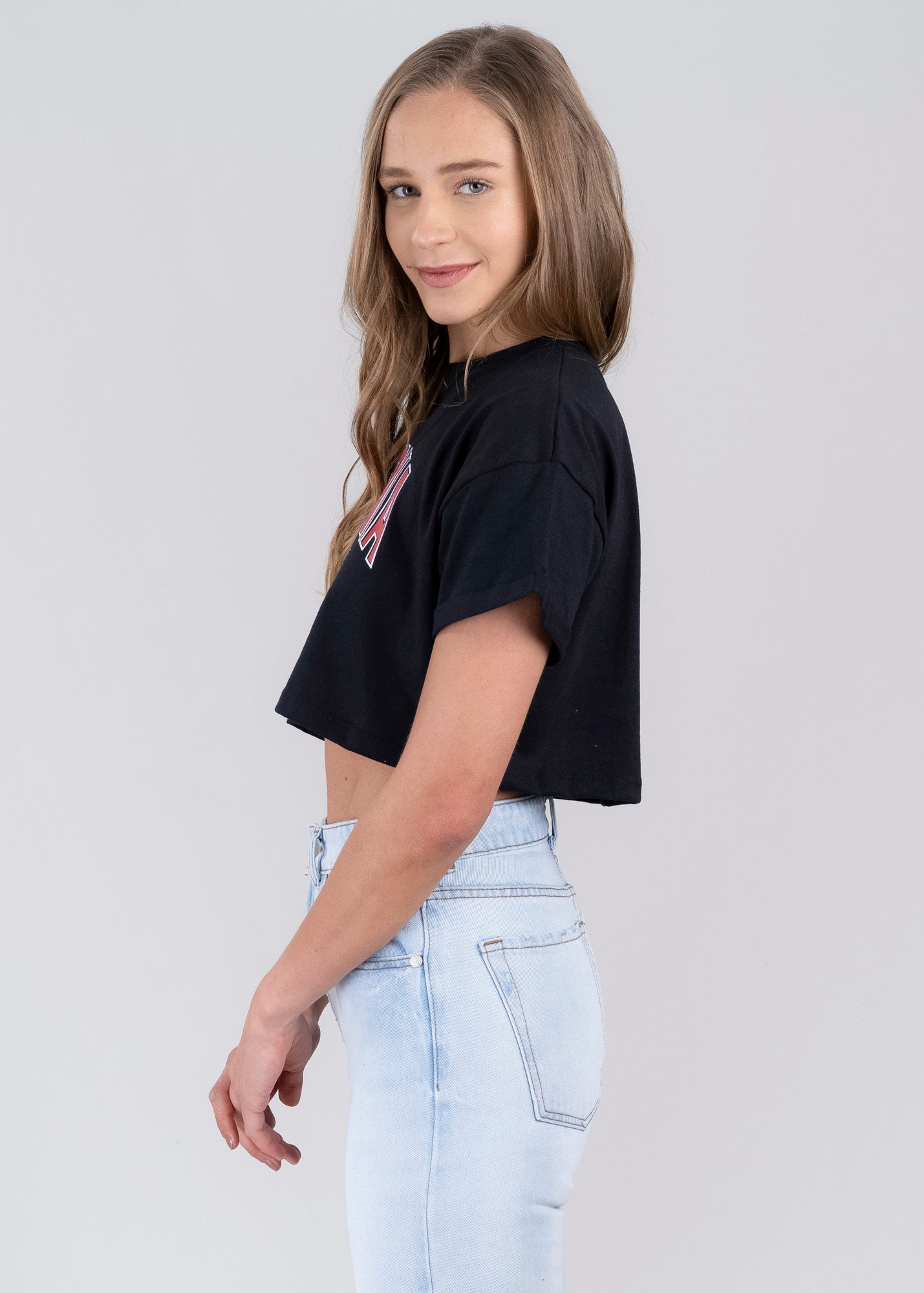 Playera Crop California NEGRO COMBO