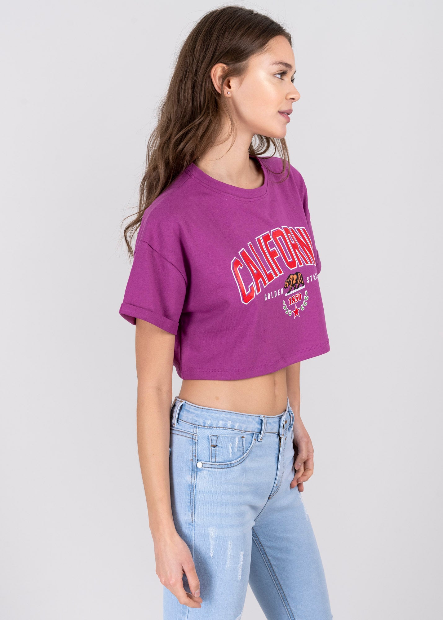 Playera Crop California BUGAMBILIA