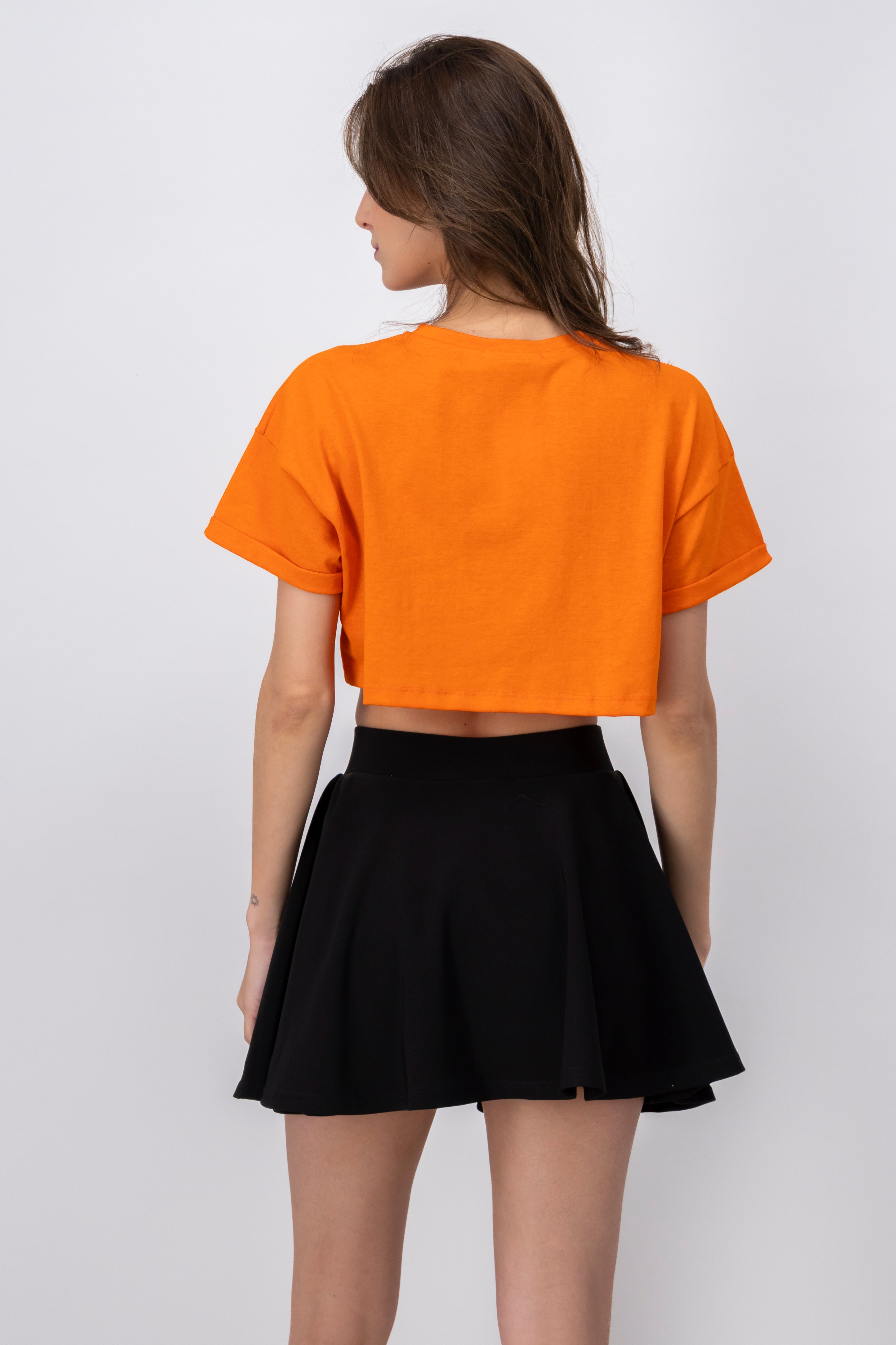 Playera Crop California NARANJA BRILLANTE