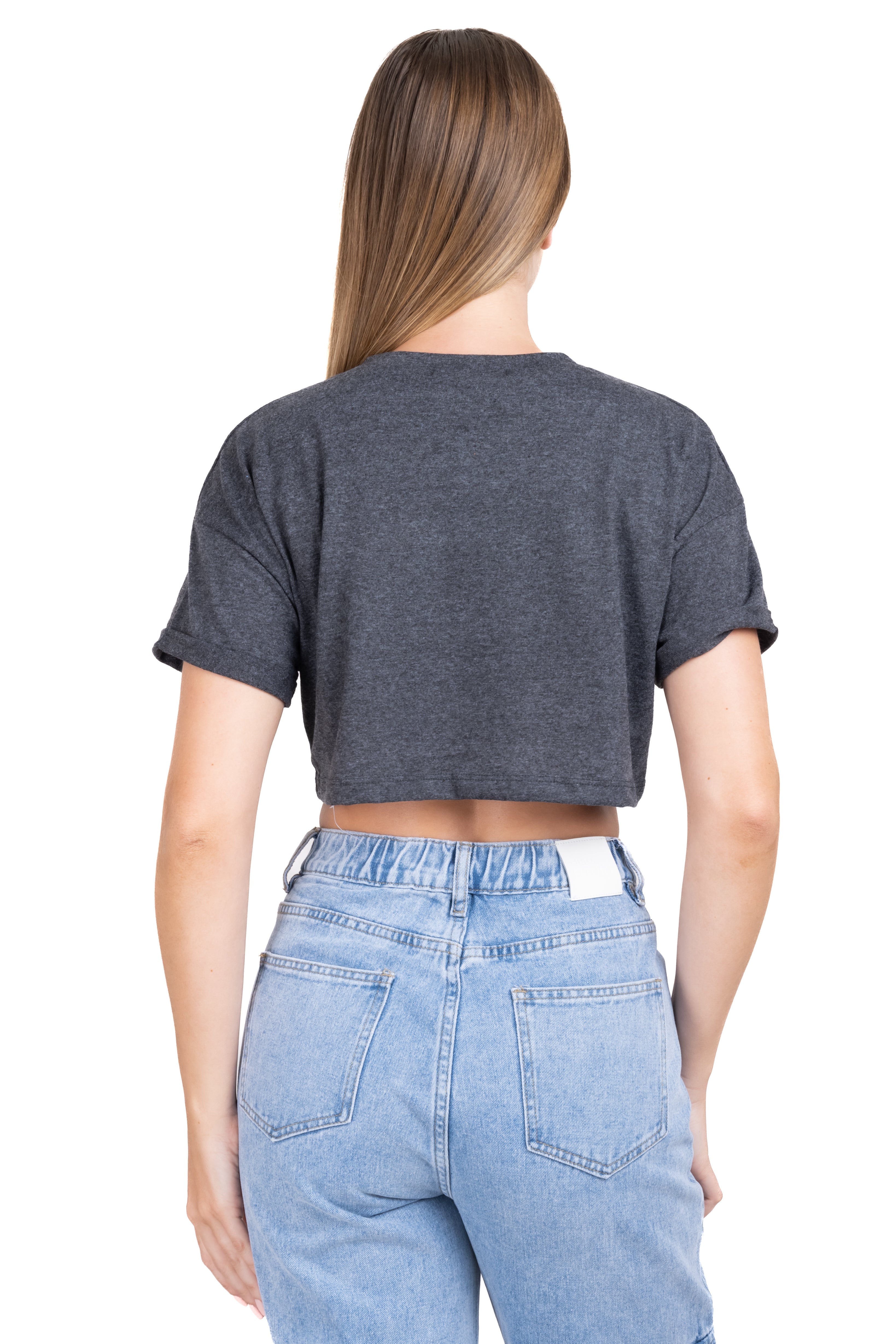 Playera Crop California GRIS OBSCURO