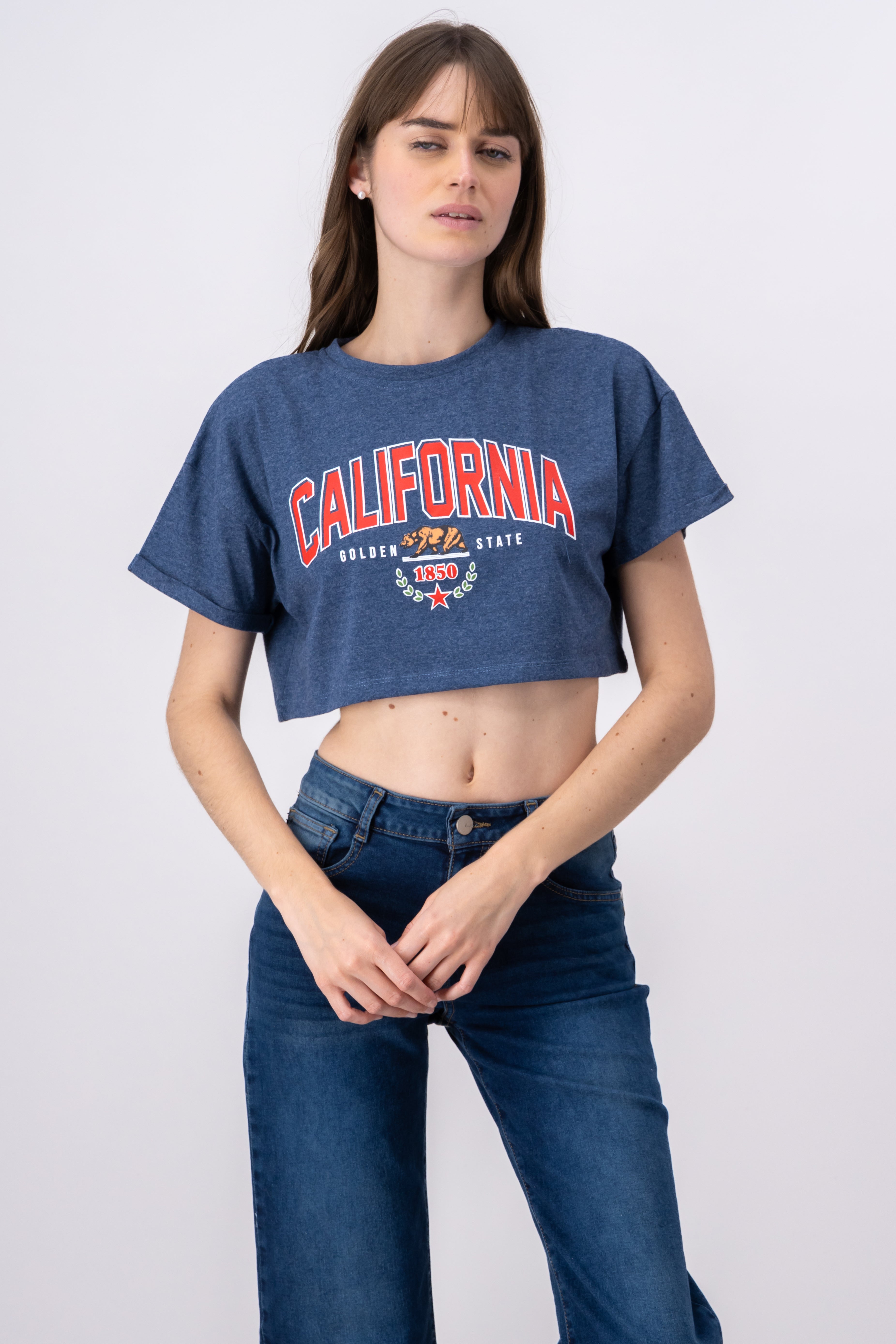 Playera Crop California INDIGO