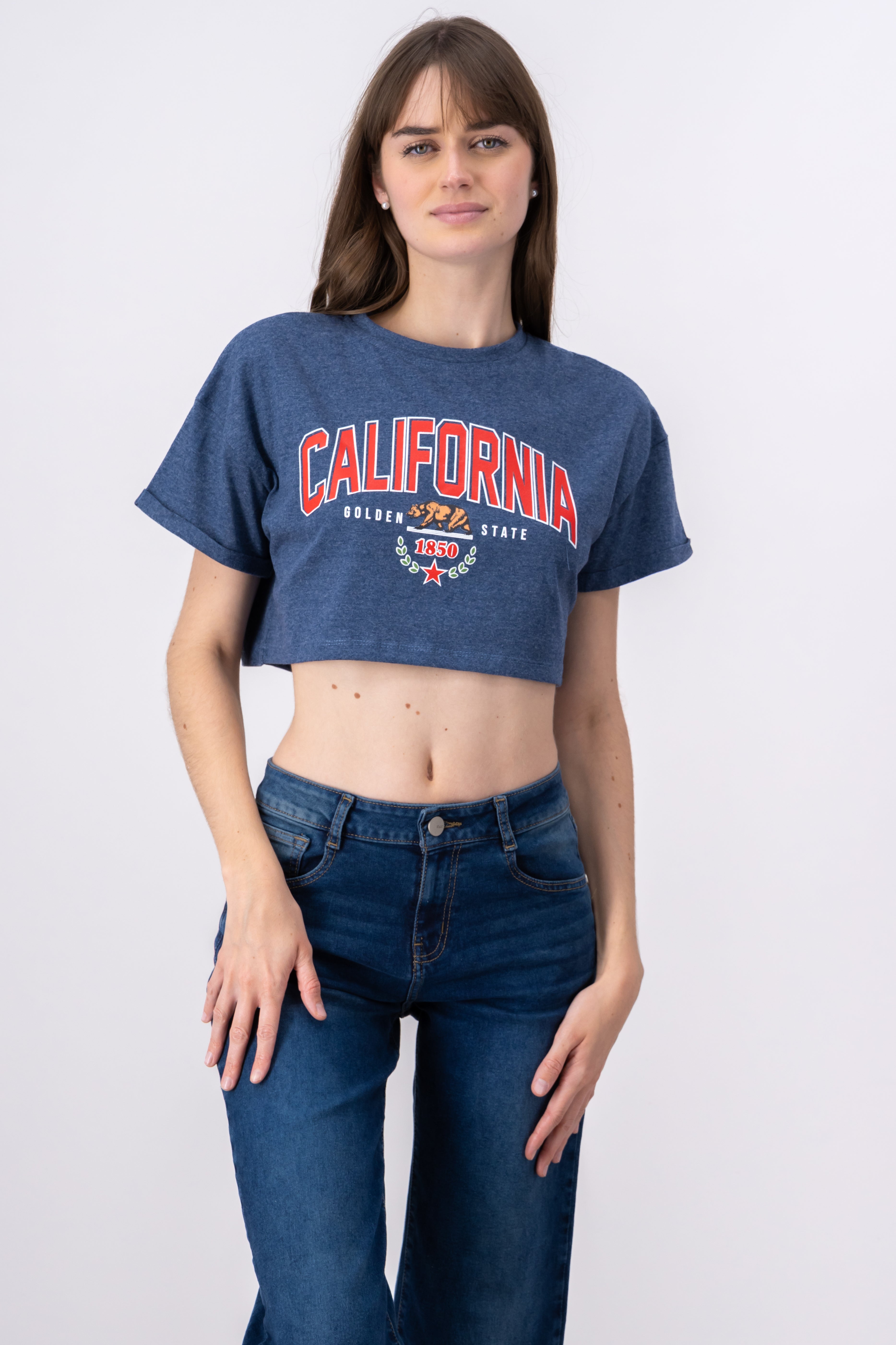 Playera Crop California INDIGO