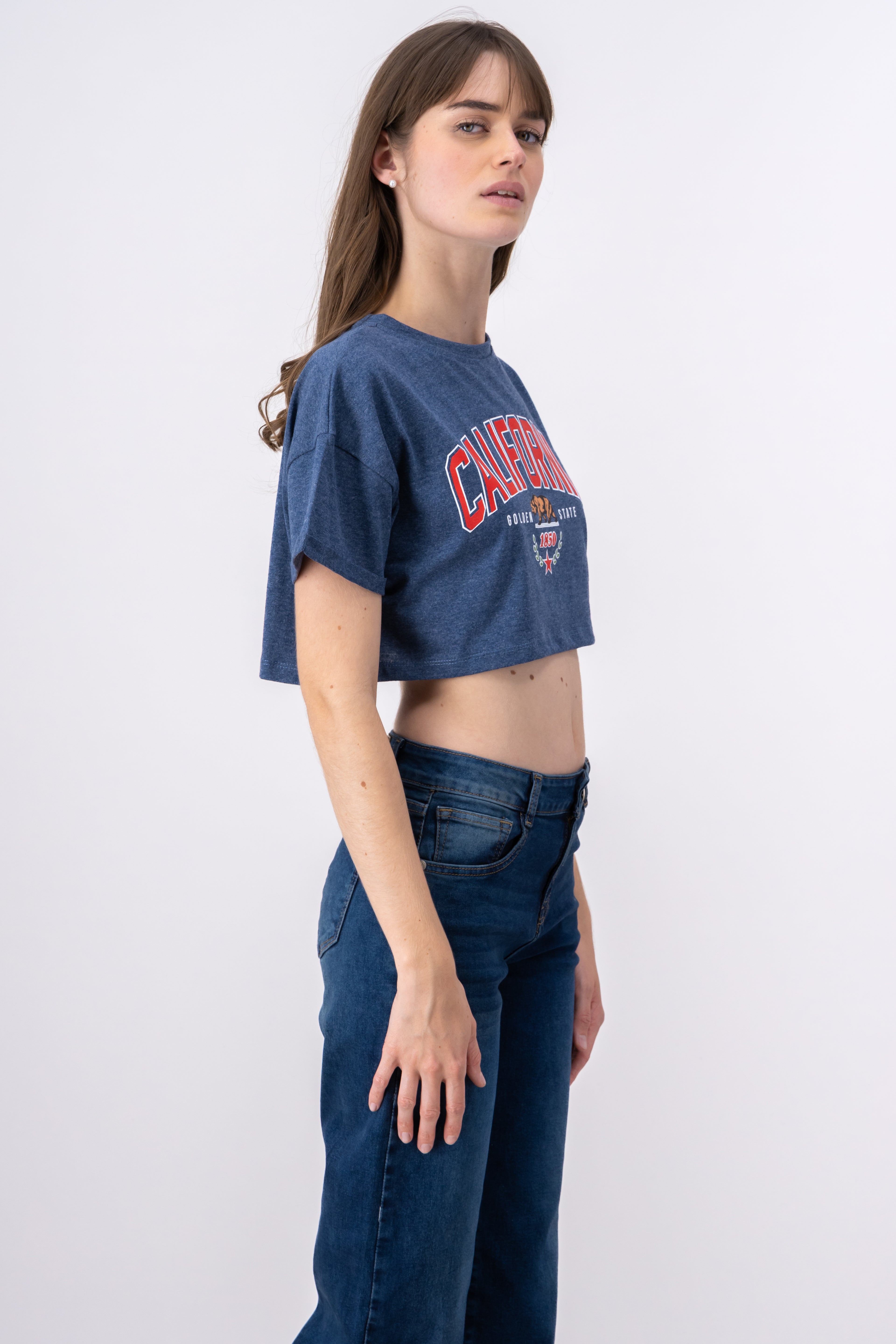 Playera Crop California INDIGO