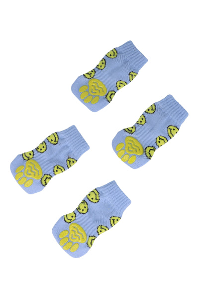 Set 2 pares calcetines mascota caritas felices AZUL CIELO