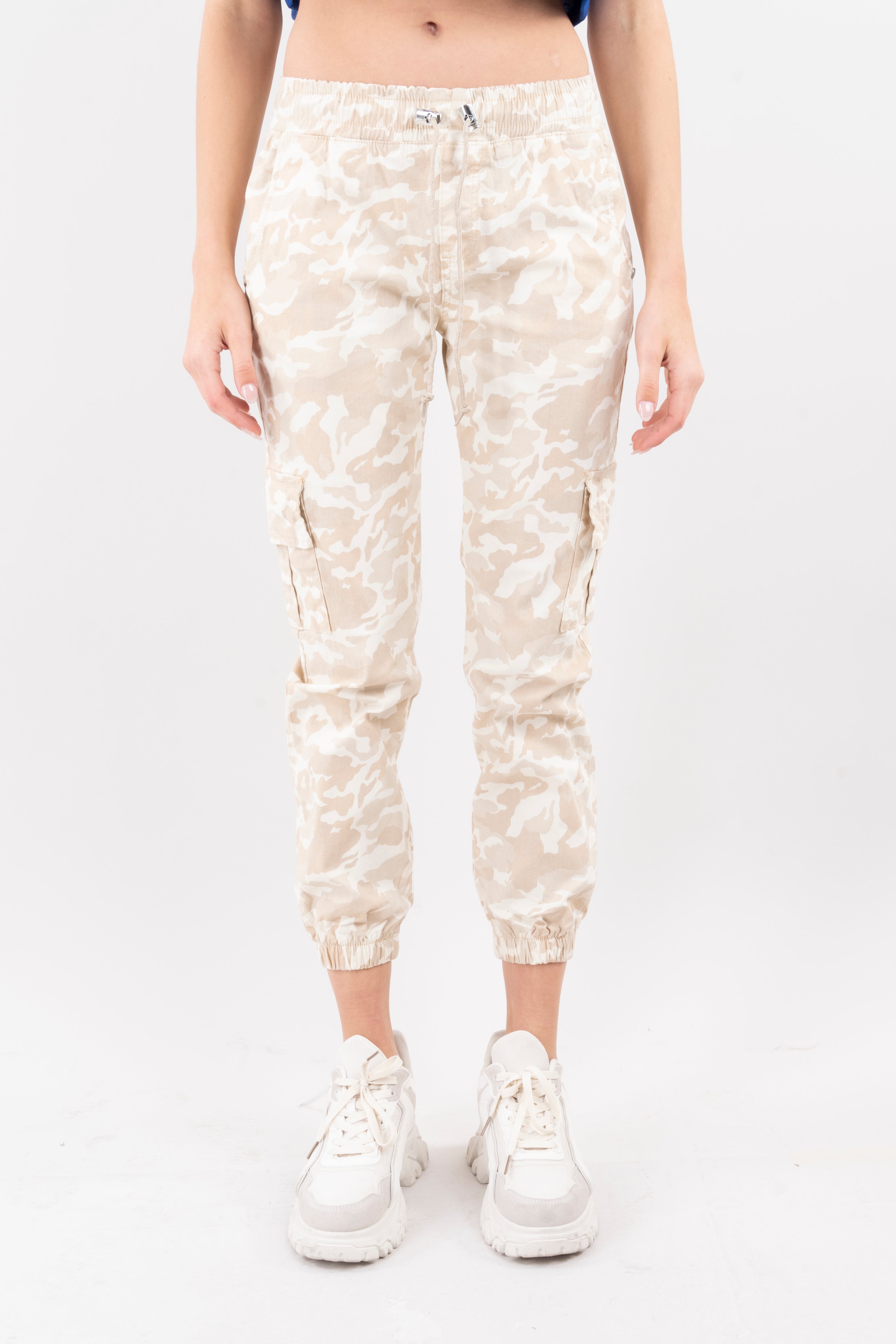 Jeans Waist High Camouflage Cordon SAND