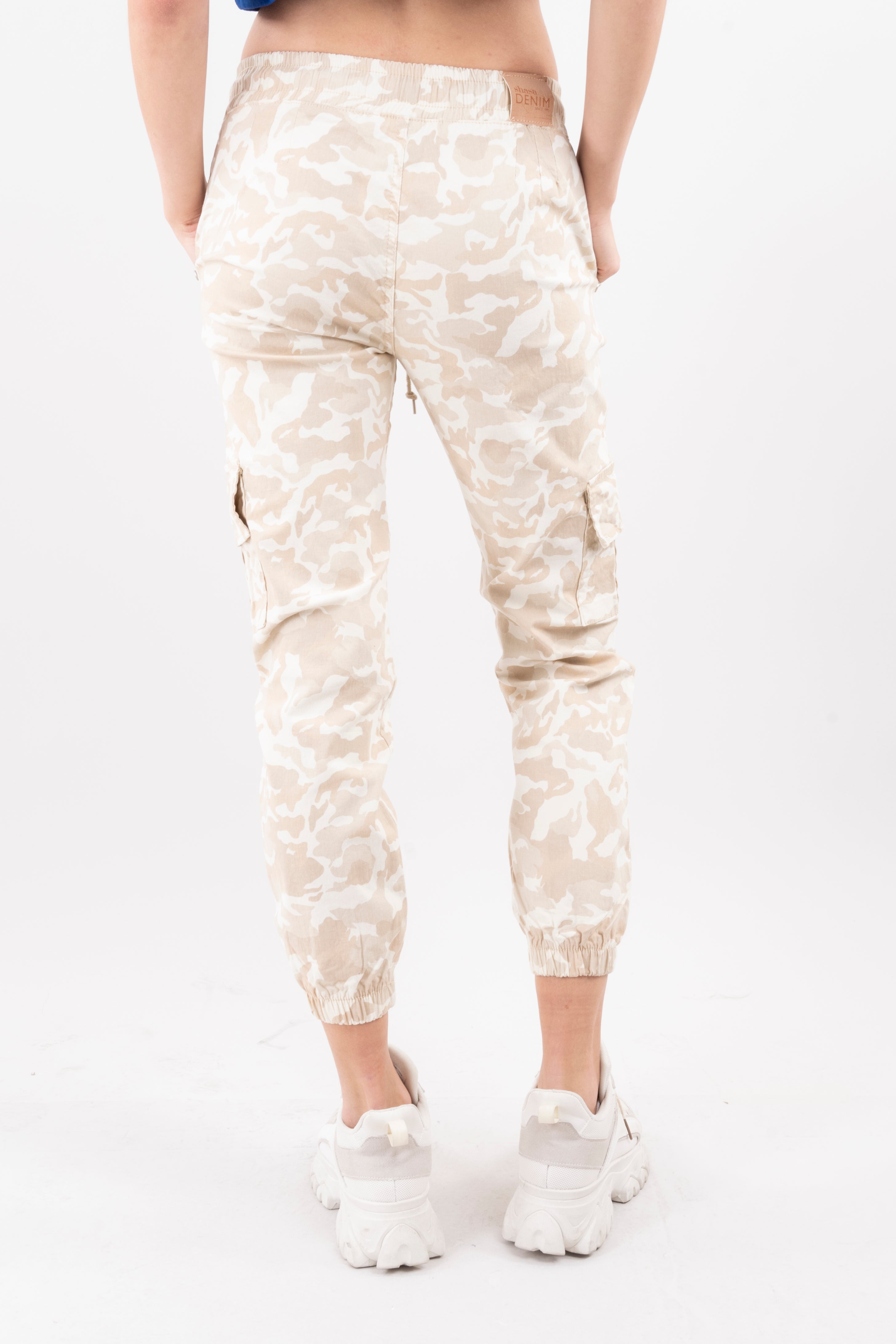 Jeans Waist High Camouflage Cordon SAND