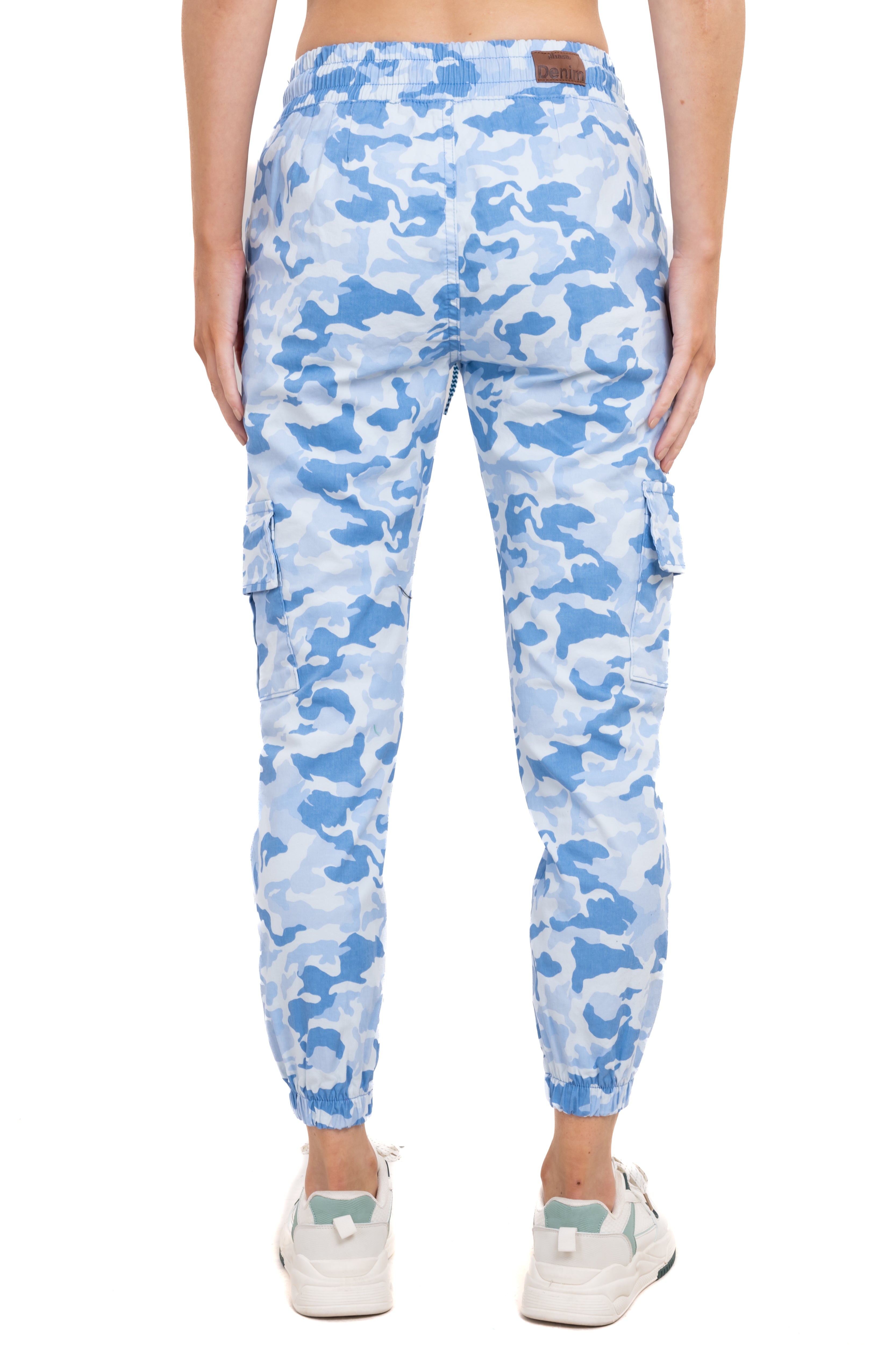 Jeans Waist High Camouflage Cordon Sky blue