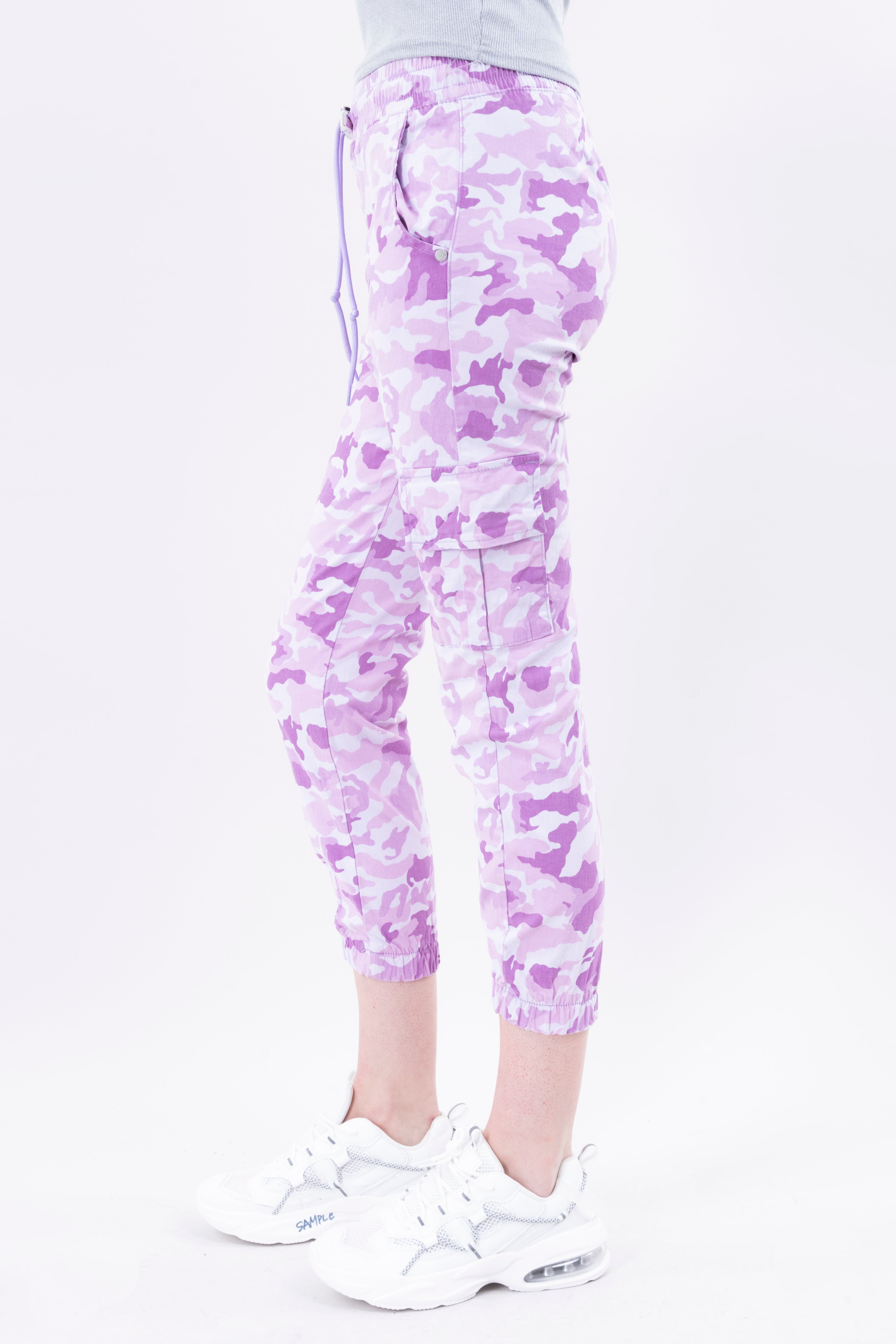 Jeans Waist High Camouflage Cordon LILAC