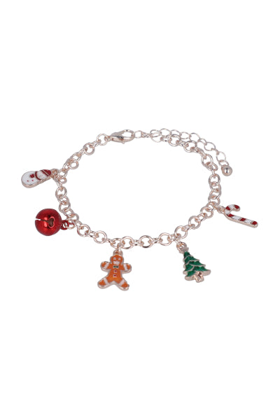 Pulsera dijes navidad ORO ROSA