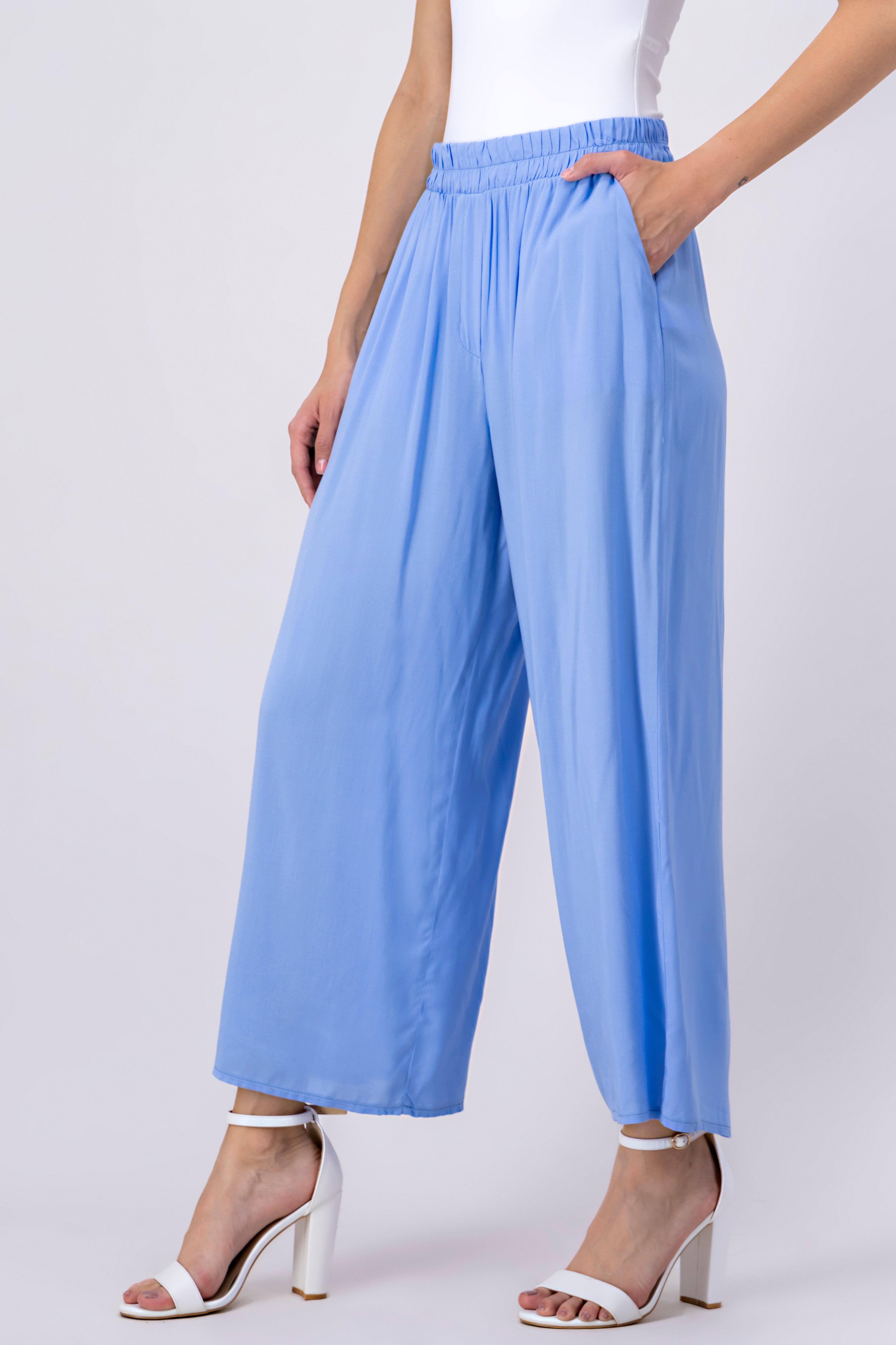 Wide Leg pants Frievid High Waist PASTEL BLUE