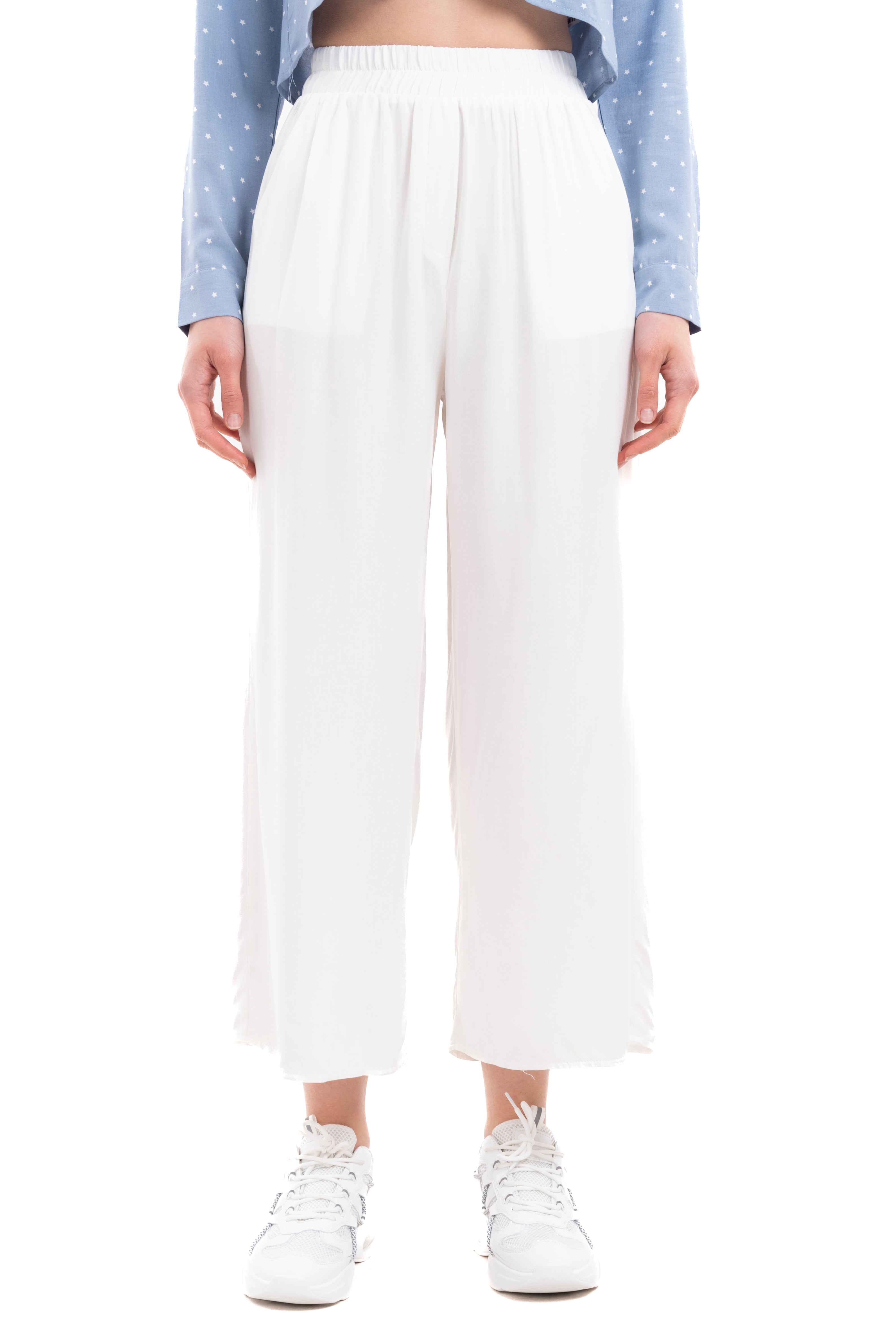 Wide Leg pants Frievid High Waist BONE
