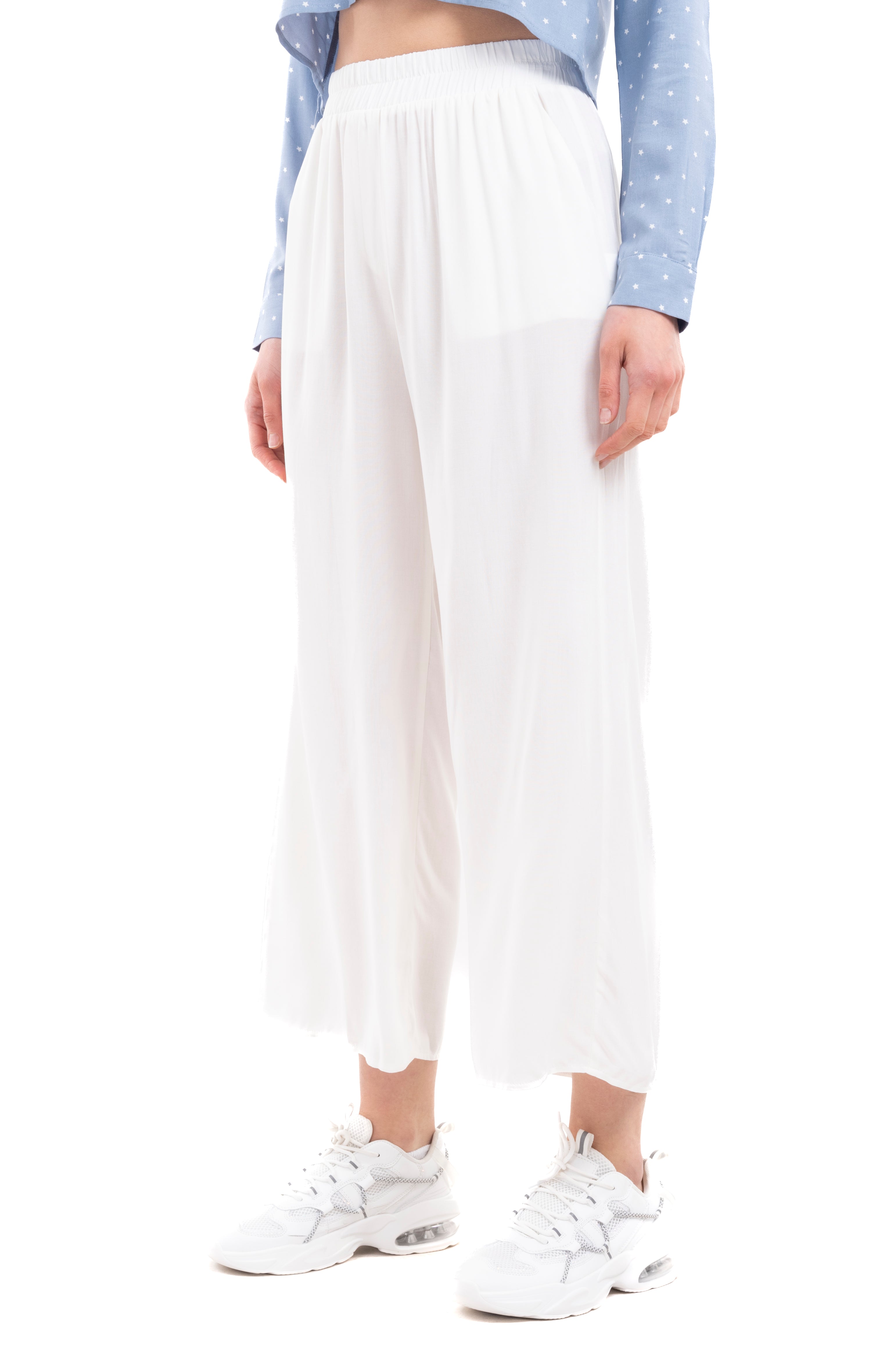 Wide Leg pants Frievid High Waist BONE