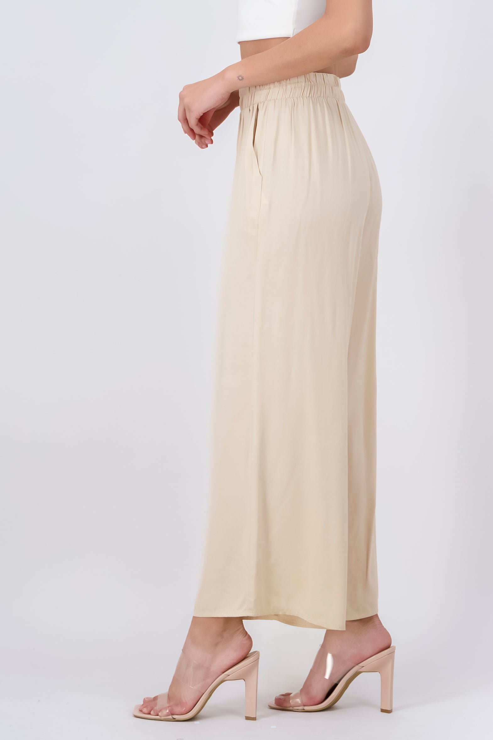 Wide Leg pants Frievid High Waist Khaki