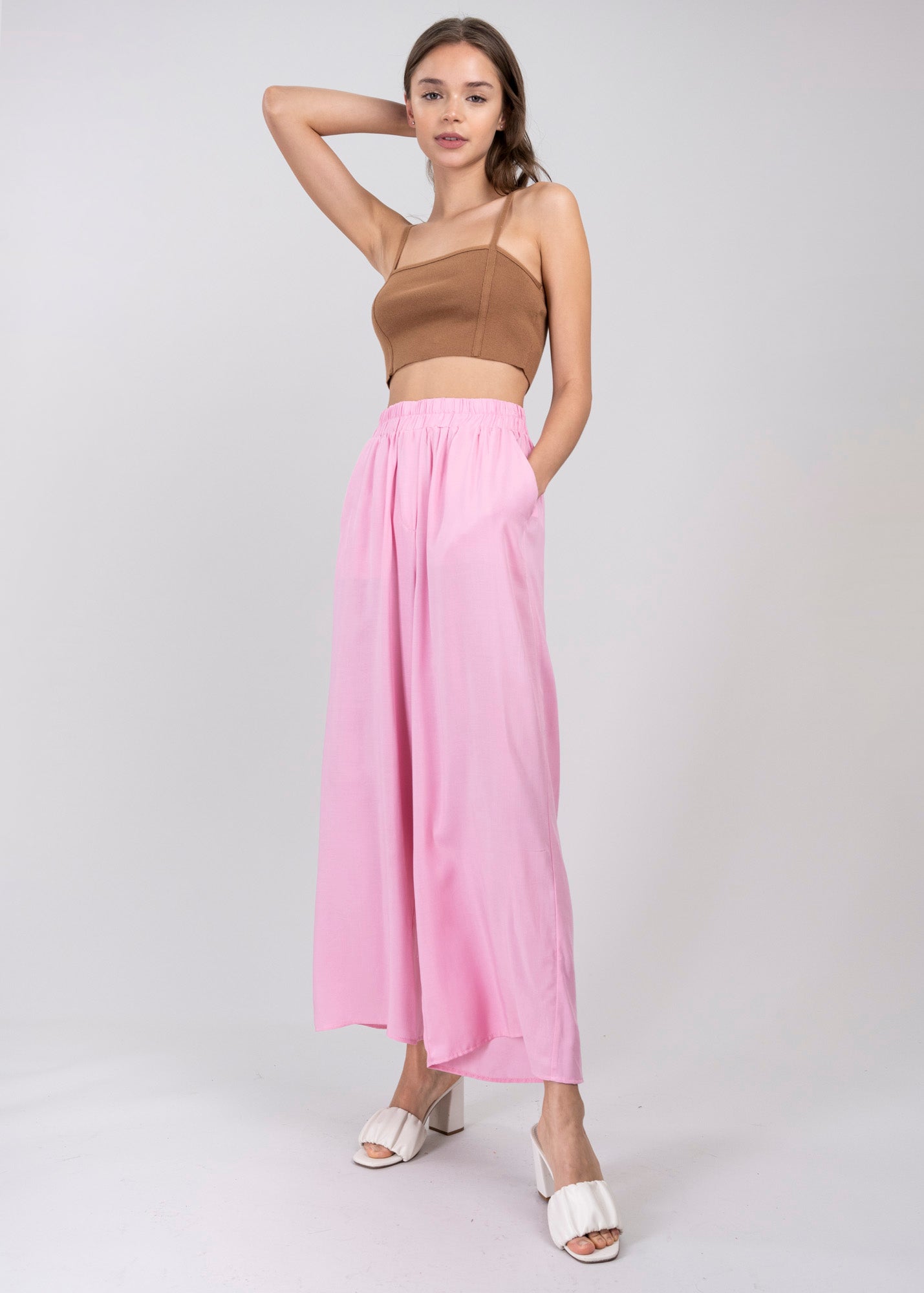 Wide Leg pants Frievid High Waist PINK