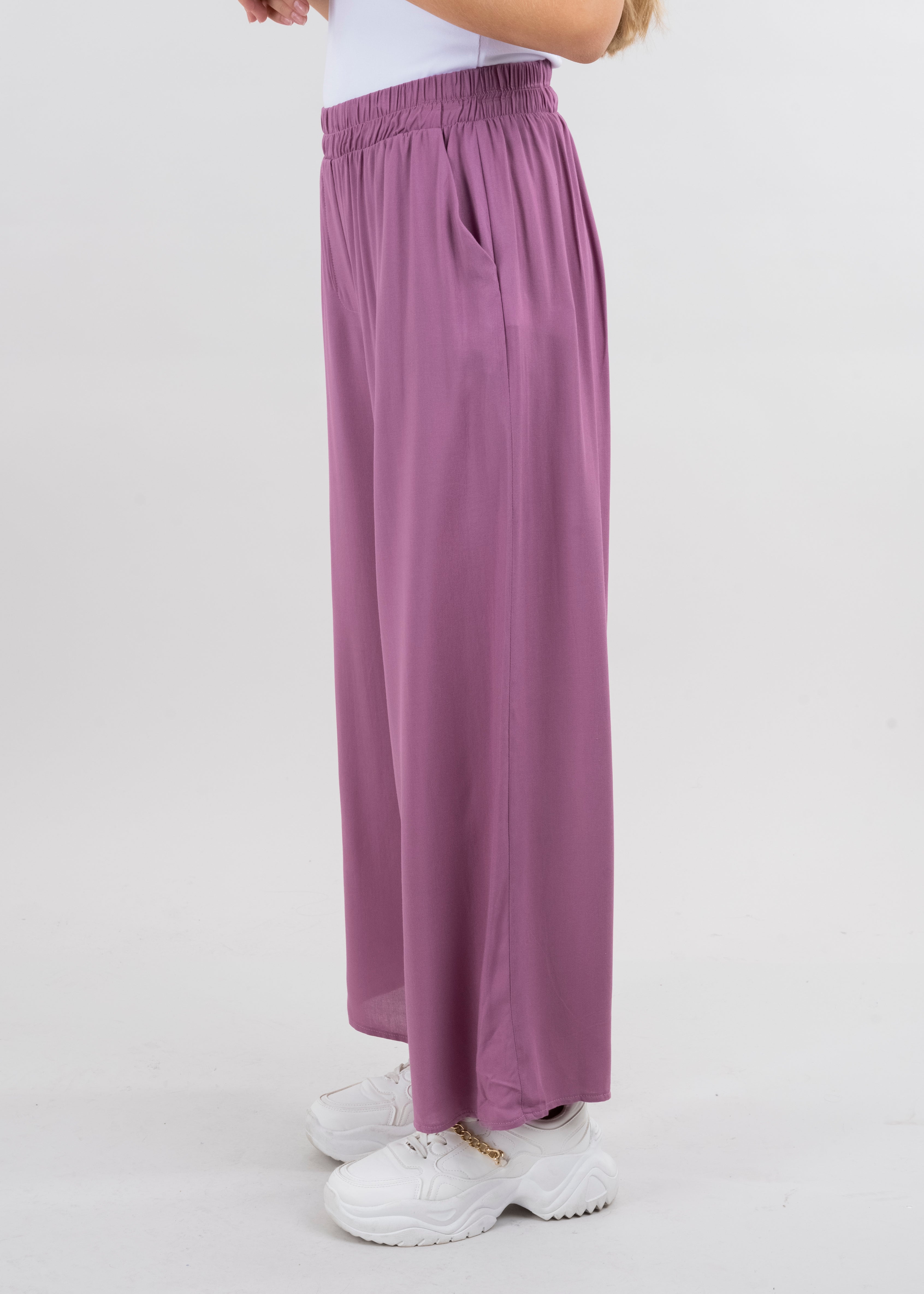 Wide Leg pants Frievid High Waist Dark lilac