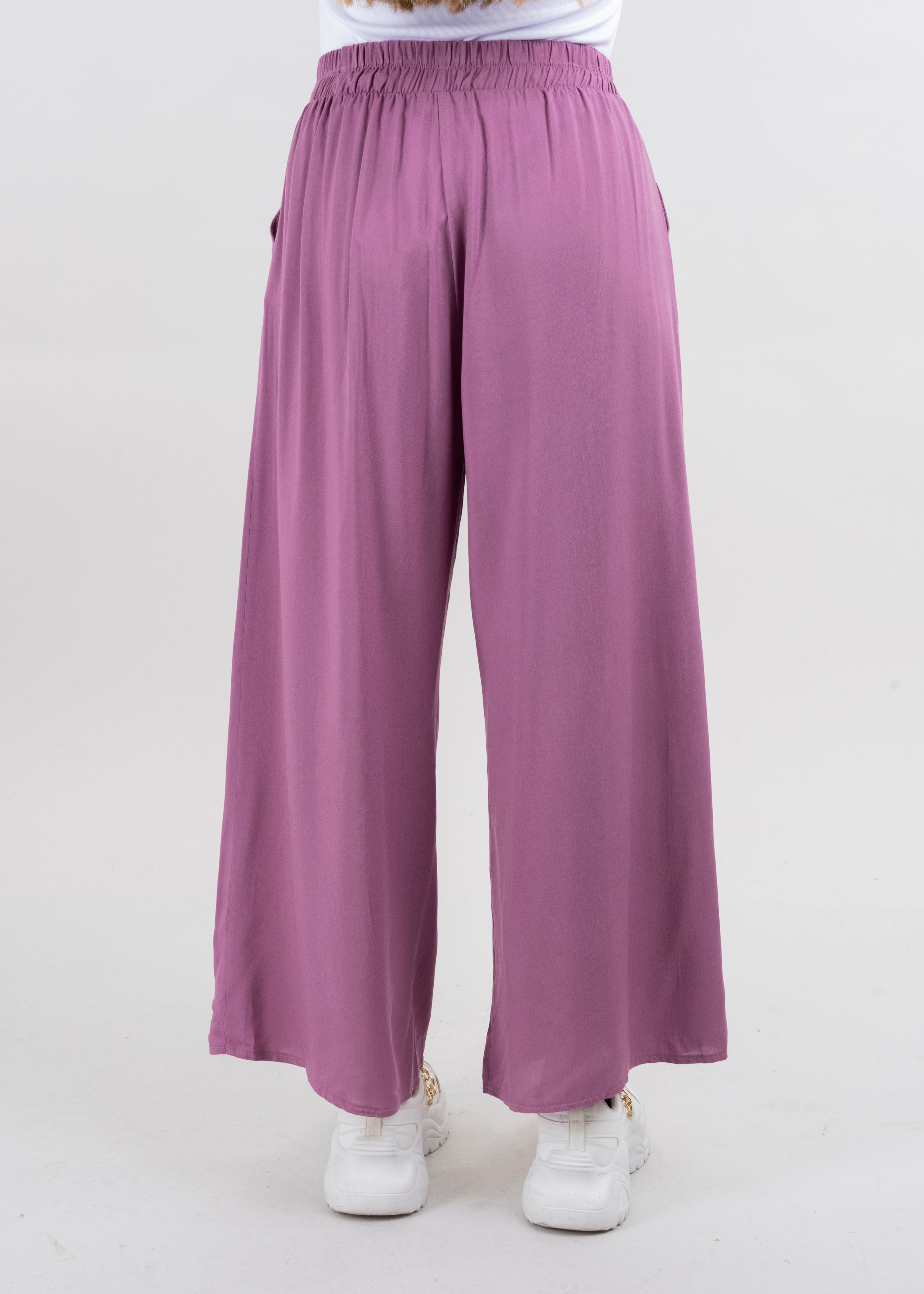Wide Leg pants Frievid High Waist Dark lilac