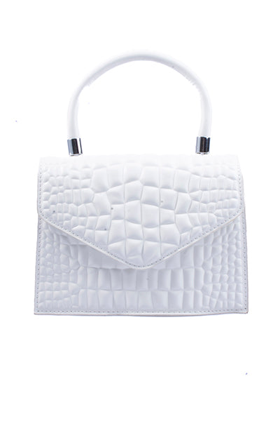 Bolsa Crossbody Cocodrilo Cadenas BLANCO