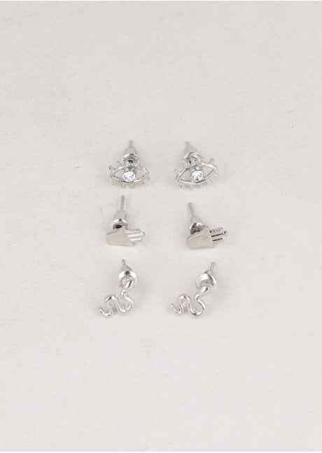 SET 3 MULTIDISEÑO STUD SILVER