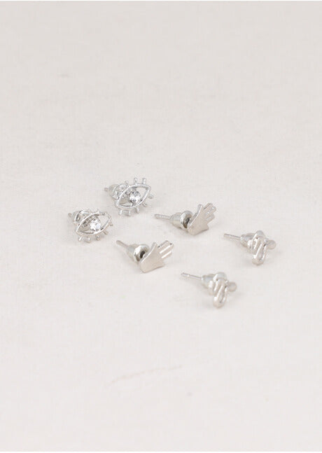 SET 3 MULTIDISEÑO STUD SILVER