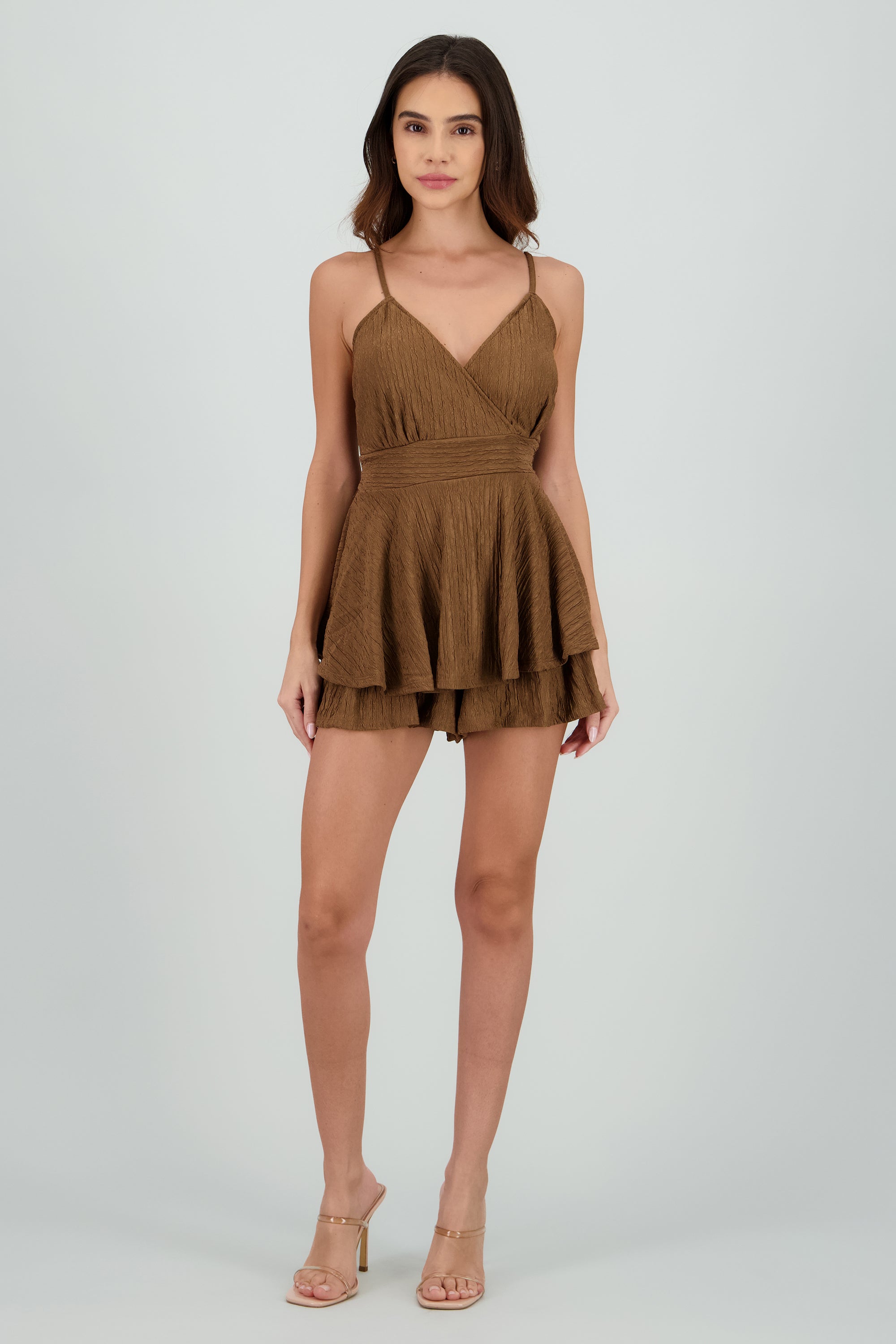 Vestido Mini Olanes Textura CHOCOLATE