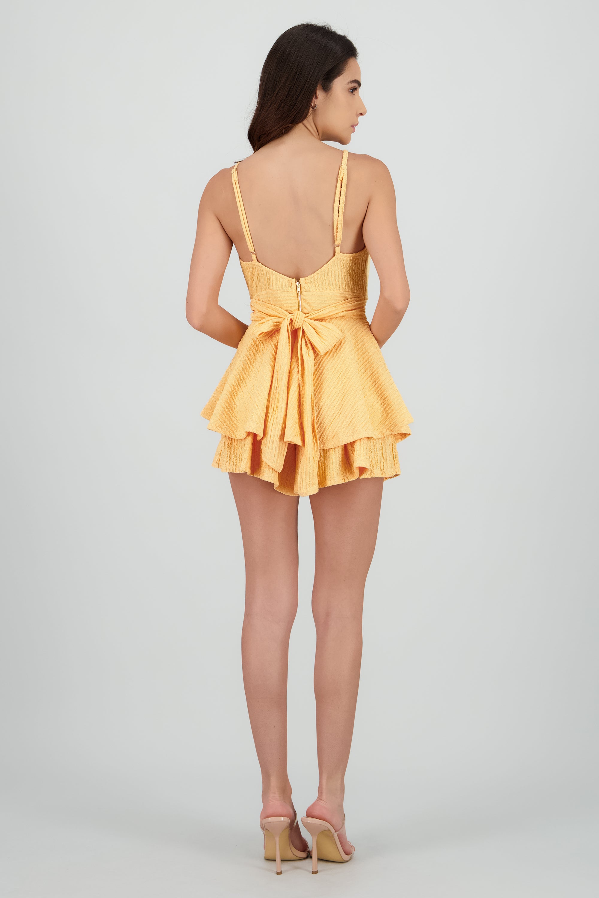 Vestido Mini Olanes Textura DURAZNO