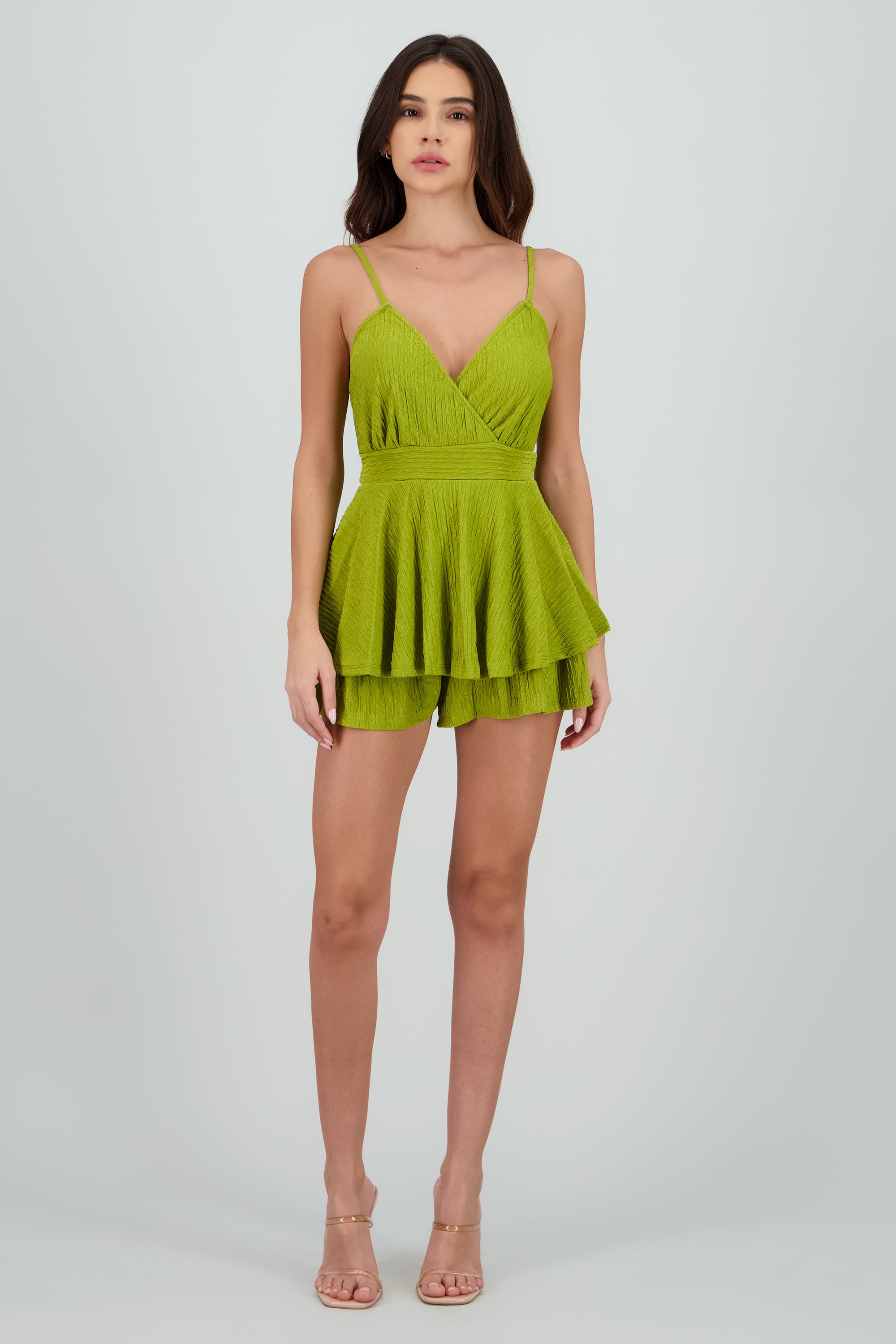 Vestido Mini Olanes Textura VERDE PASTO