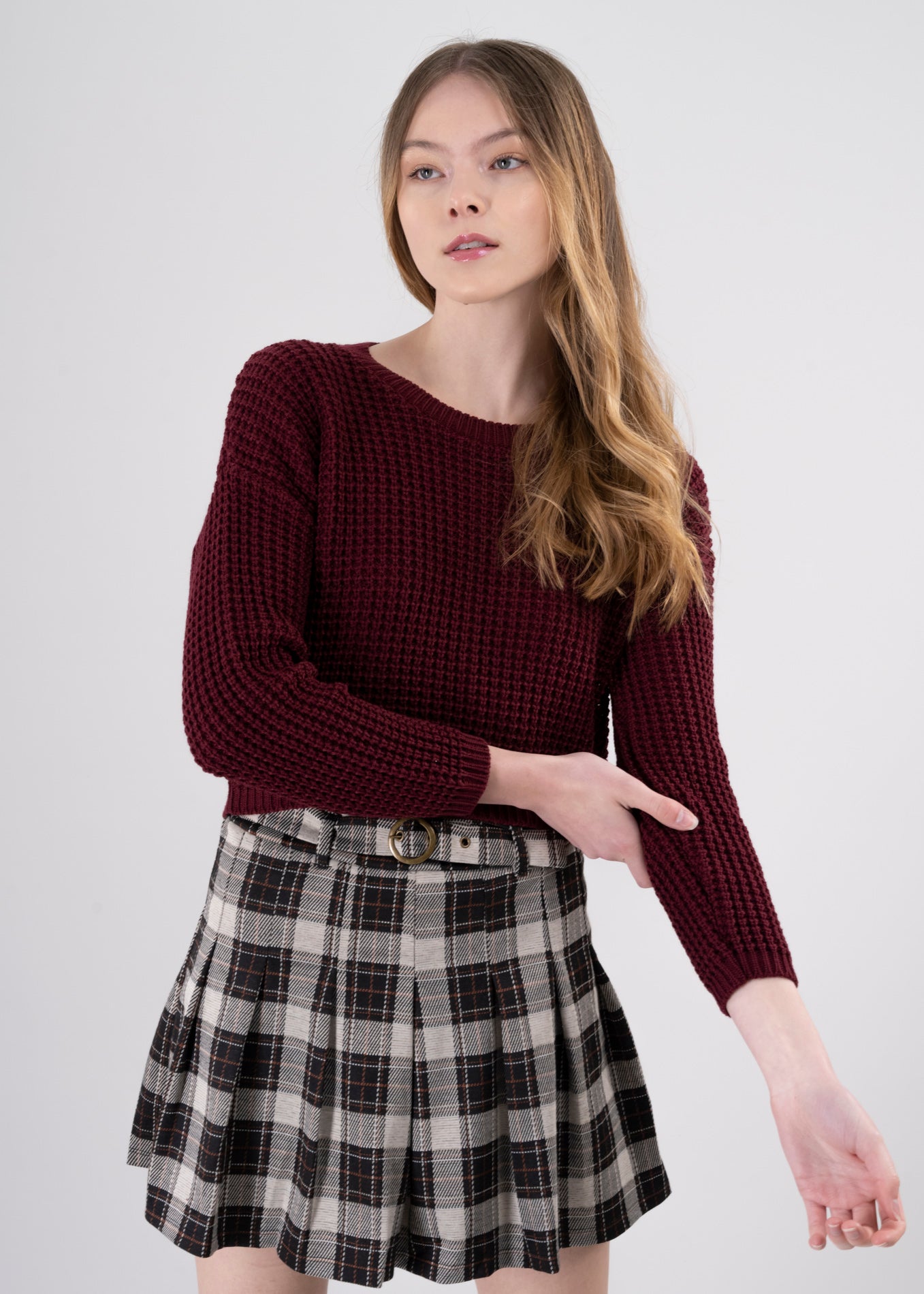 Suéter Tejido Ancho VINO