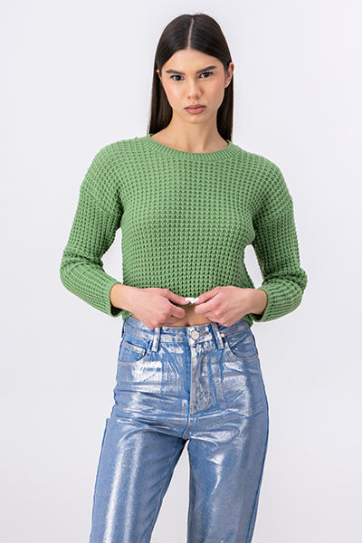 Suéter Tejido Ancho VERDE BOTELLA