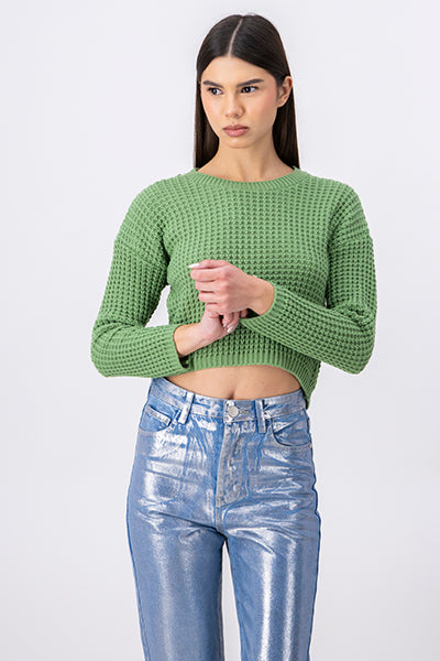 Suéter Tejido Ancho VERDE BOTELLA
