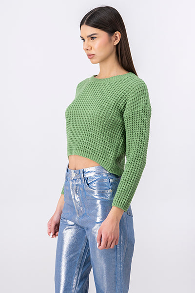 Suéter Tejido Ancho VERDE BOTELLA