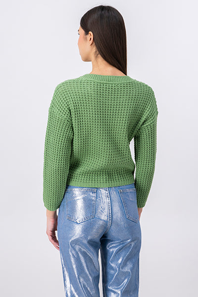 Suéter Tejido Ancho VERDE BOTELLA