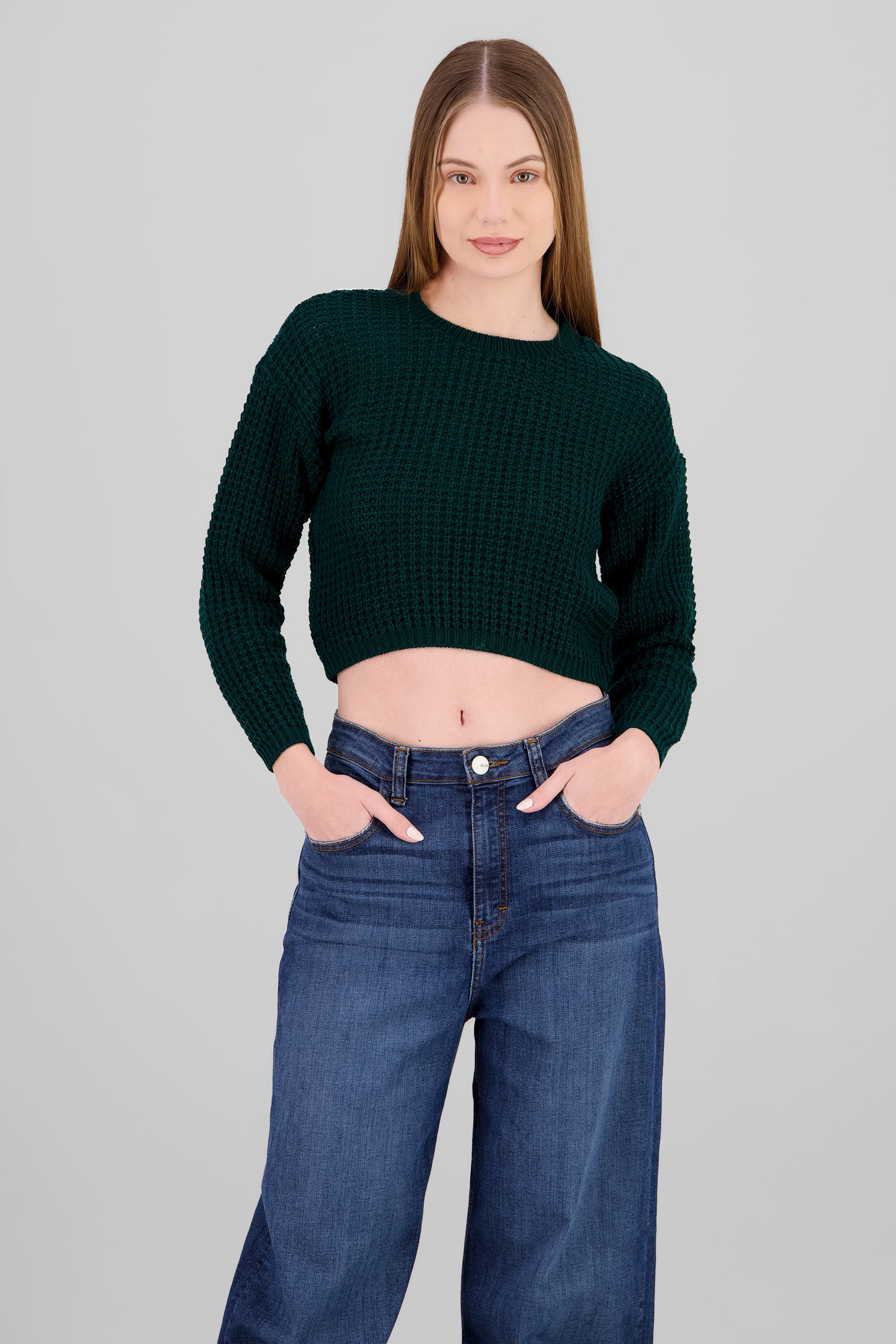 Suéter Tejido Ancho VERDE CAZADOR