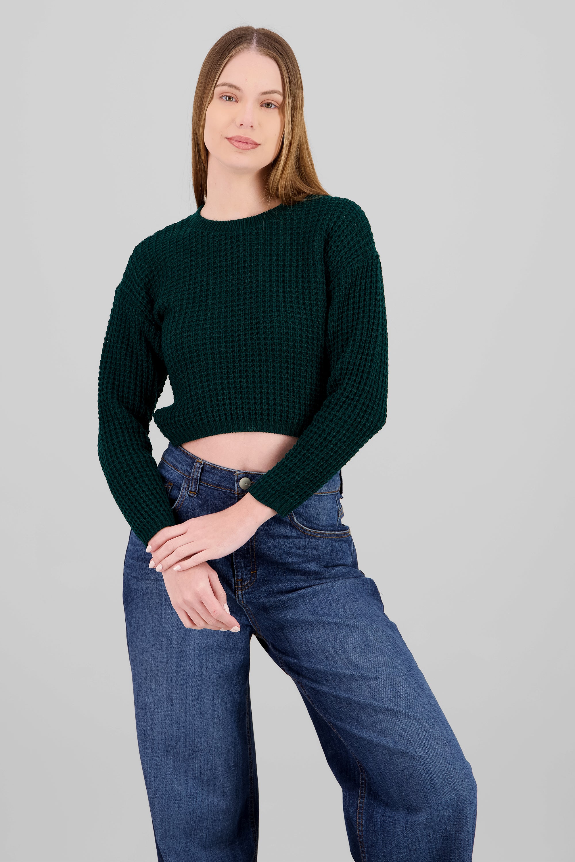 Suéter Tejido Ancho VERDE CAZADOR