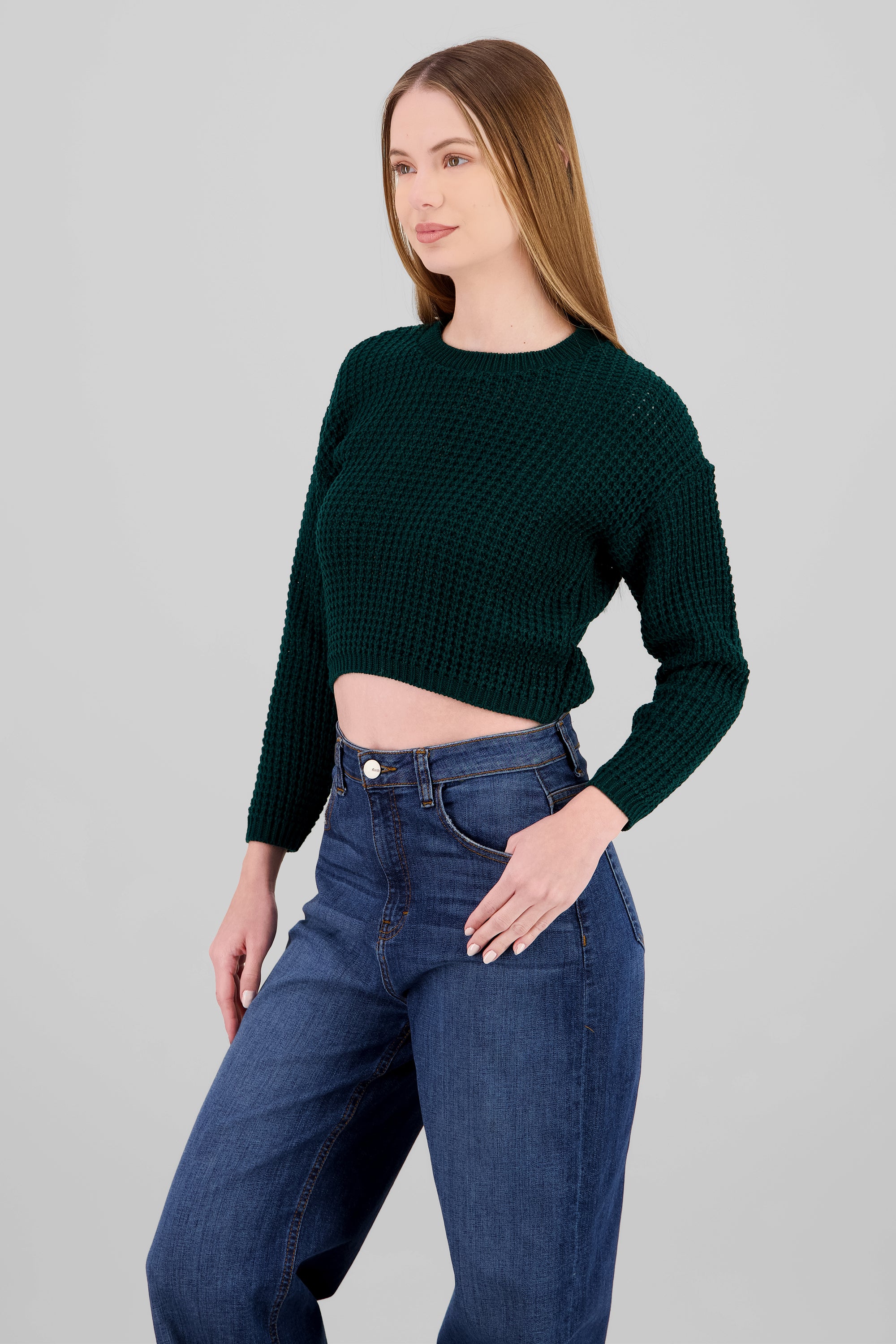 Suéter Tejido Ancho VERDE CAZADOR