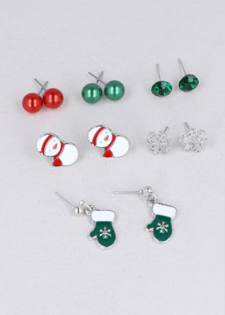 Set 6 earrings reindeer SILVER