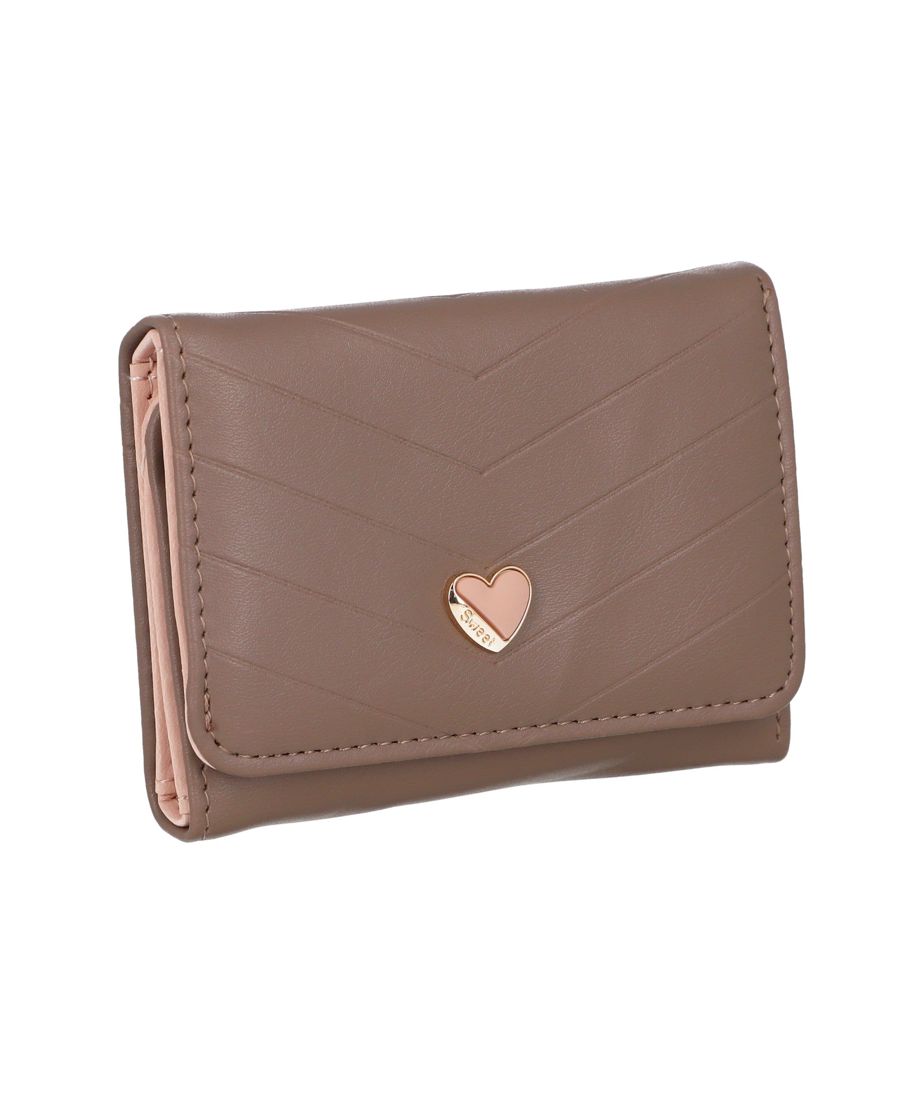 cartera chevron corazon TAUPE