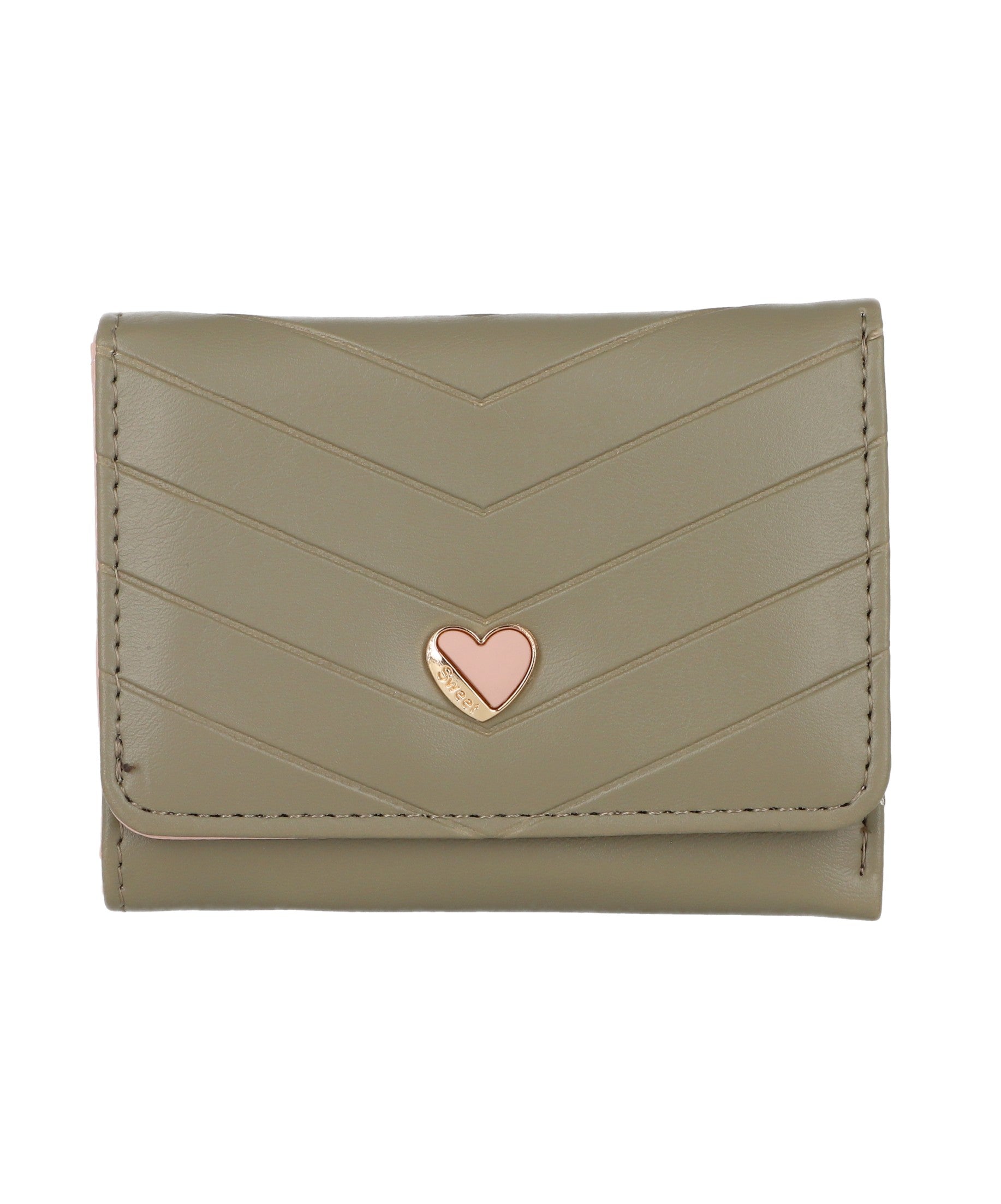 cartera chevron corazon VERDE