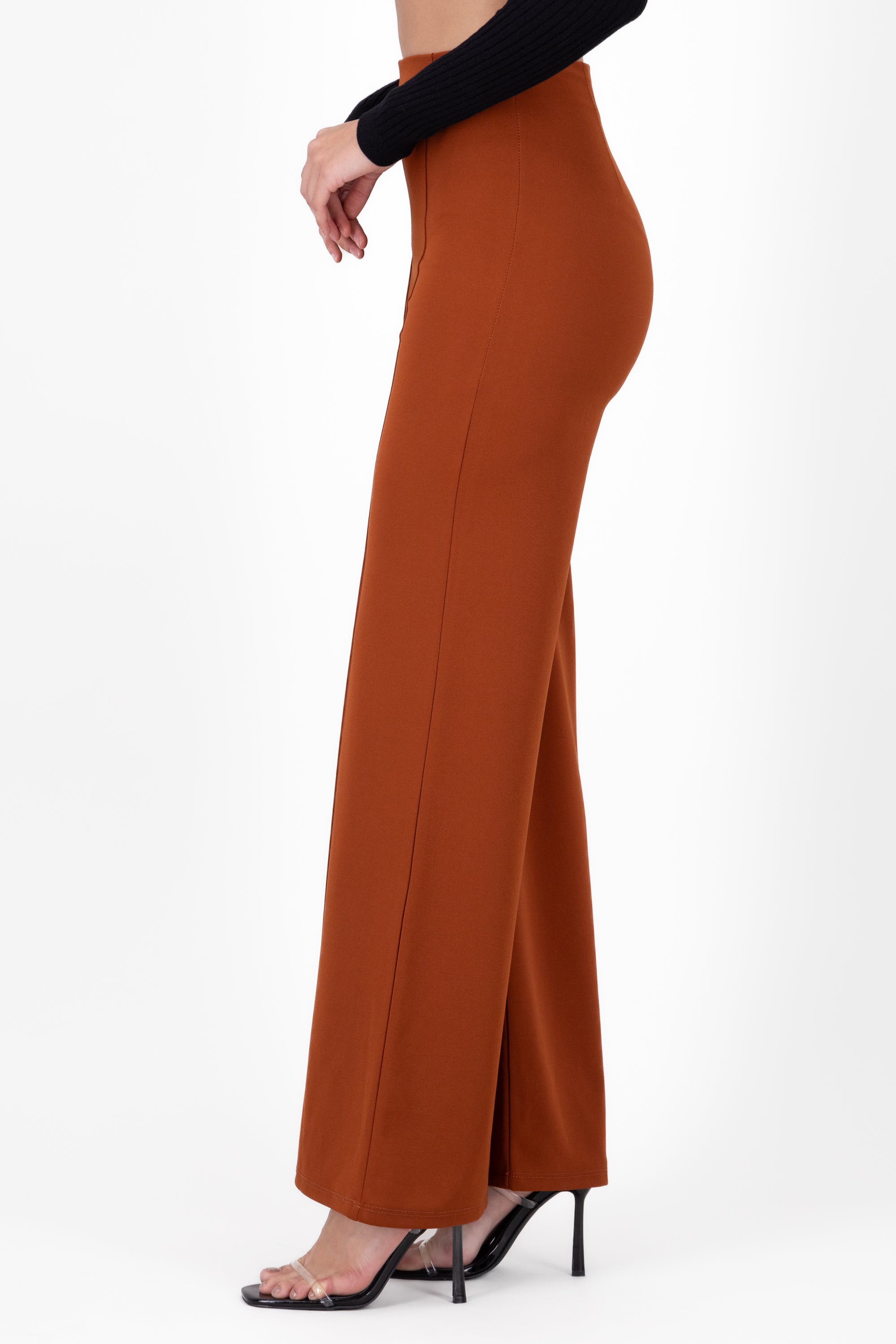 Wide leg pants high seams waist COPPER