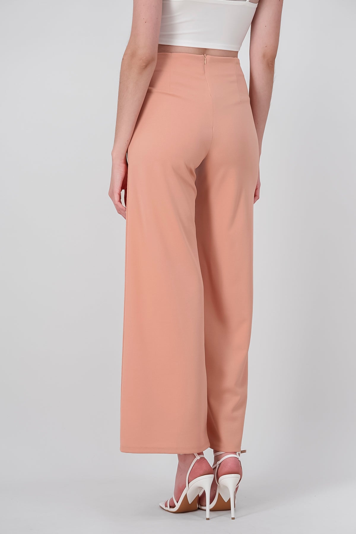 Wide leg pants high seams waist PEACH