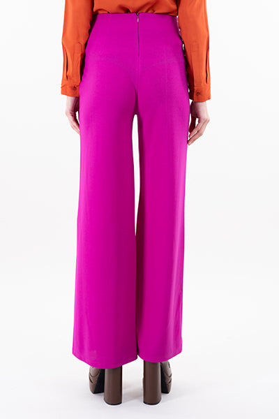 Wide leg pants high seams waist PINK