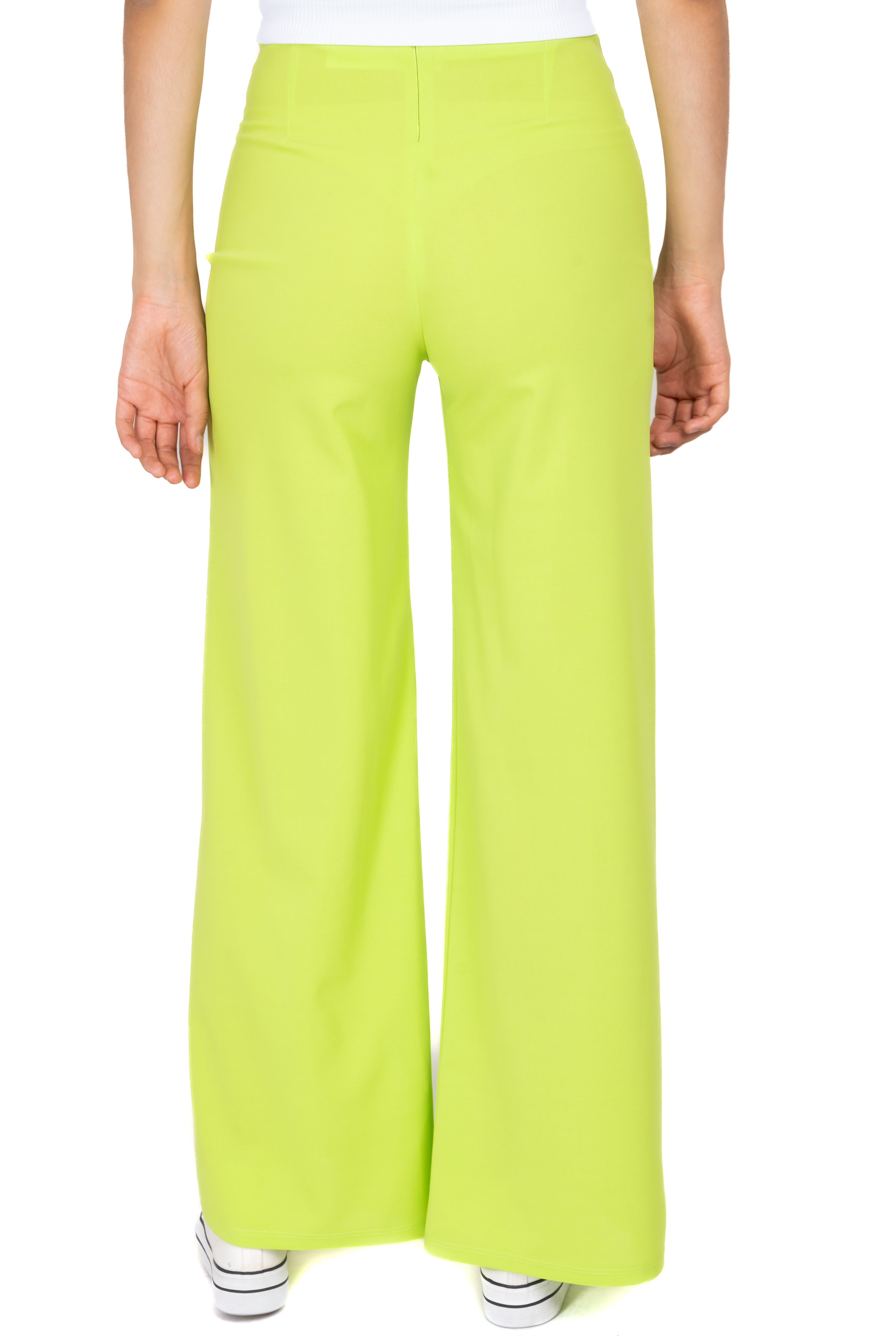 Pantalón Wide Leg Cintura Alta Costuras VERDE LIMA