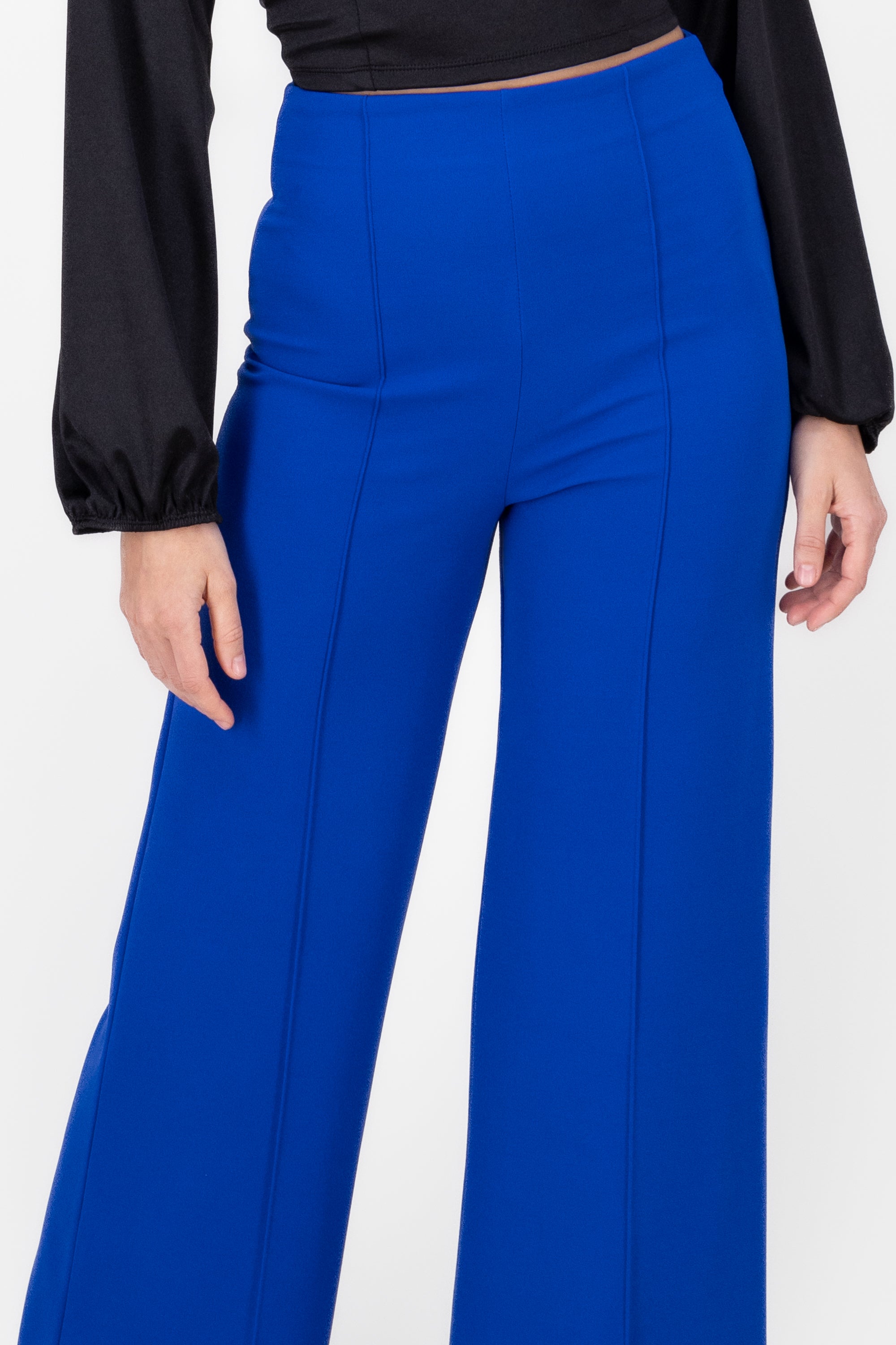 Wide leg pants high seams waist Electric blue