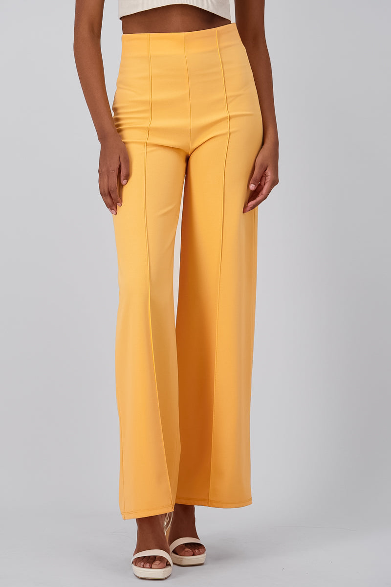 Wide leg pants high seams waist TANGERINE