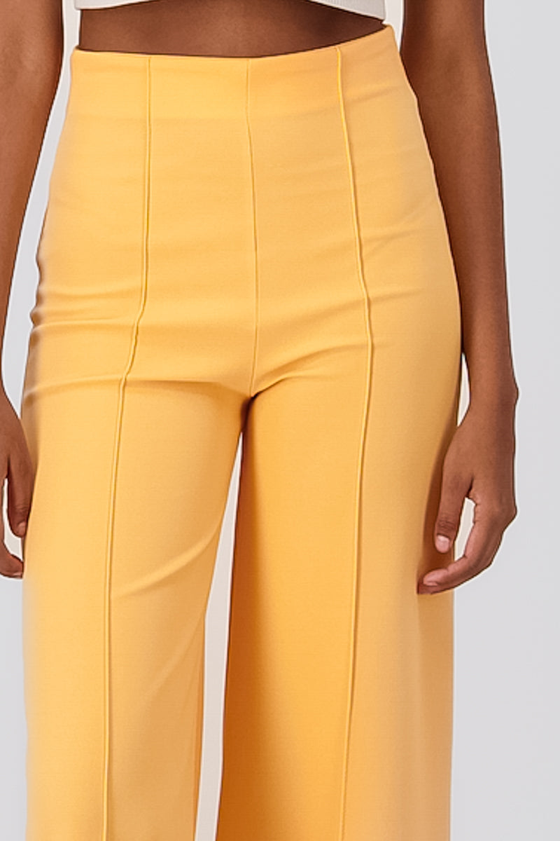 Wide leg pants high seams waist TANGERINE